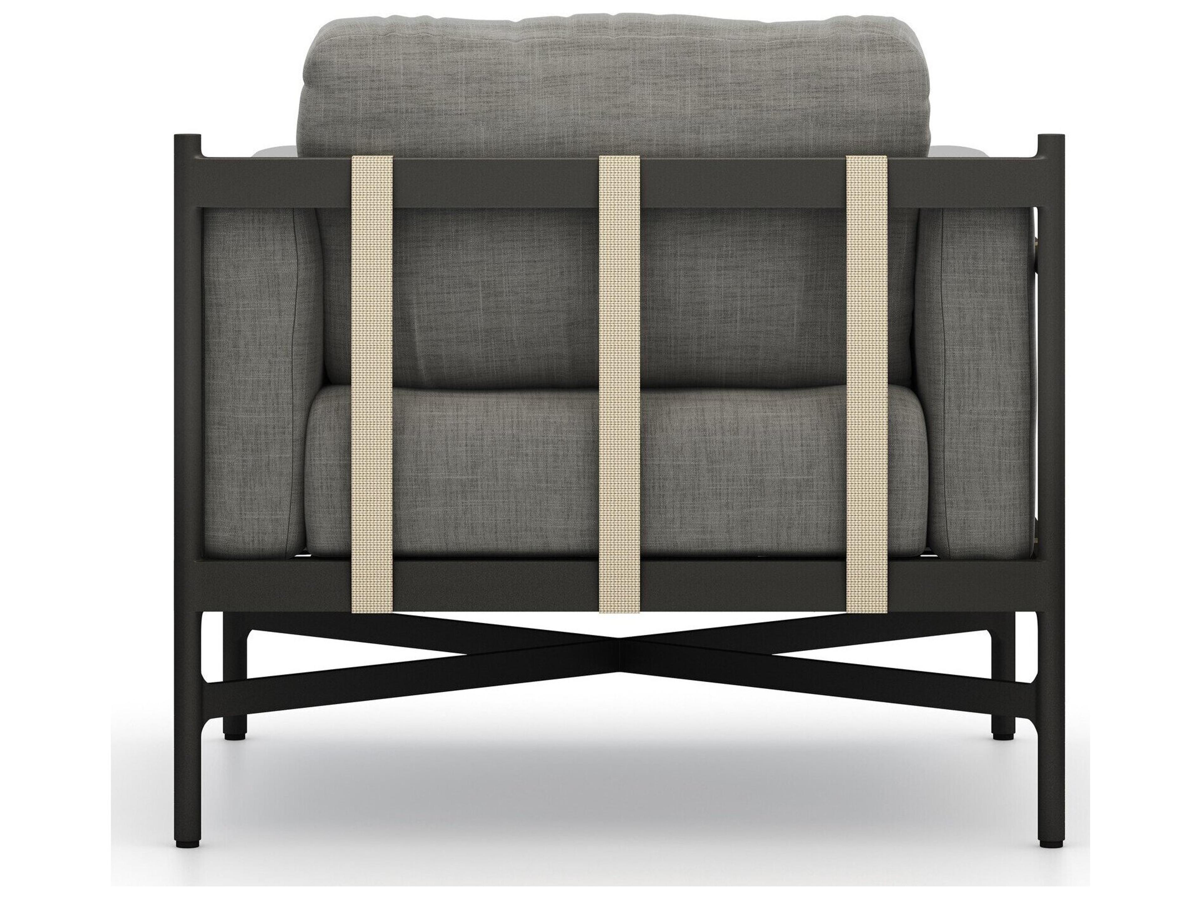 Four Hands Outdoor Solano Hearst Bronze Aluminum Cushion Lounge Chair in Venao Charcoal