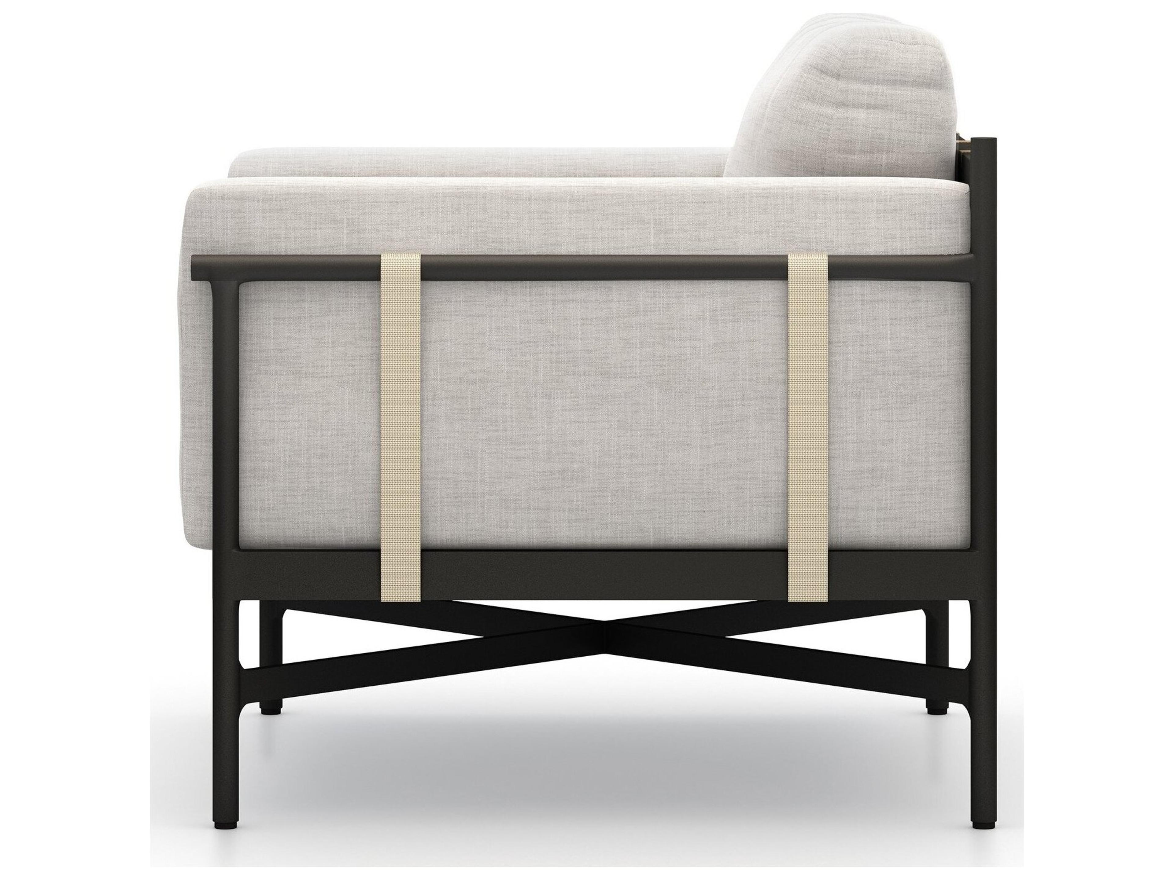 Four Hands Outdoor Solano Hearst Bronze Aluminum Cushion Lounge Chair in Venao Grey