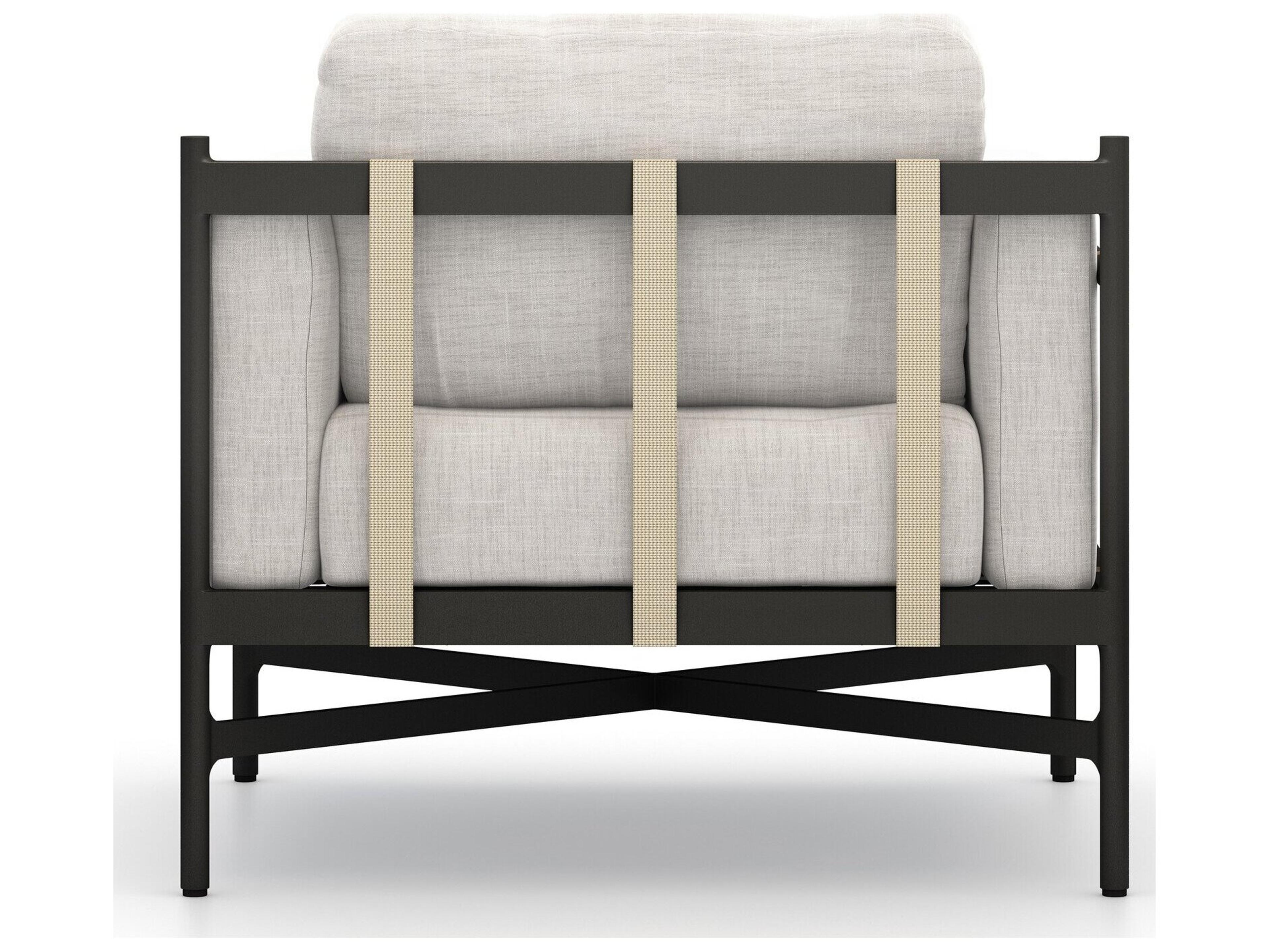 Four Hands Outdoor Solano Hearst Bronze Aluminum Cushion Lounge Chair in Venao Grey