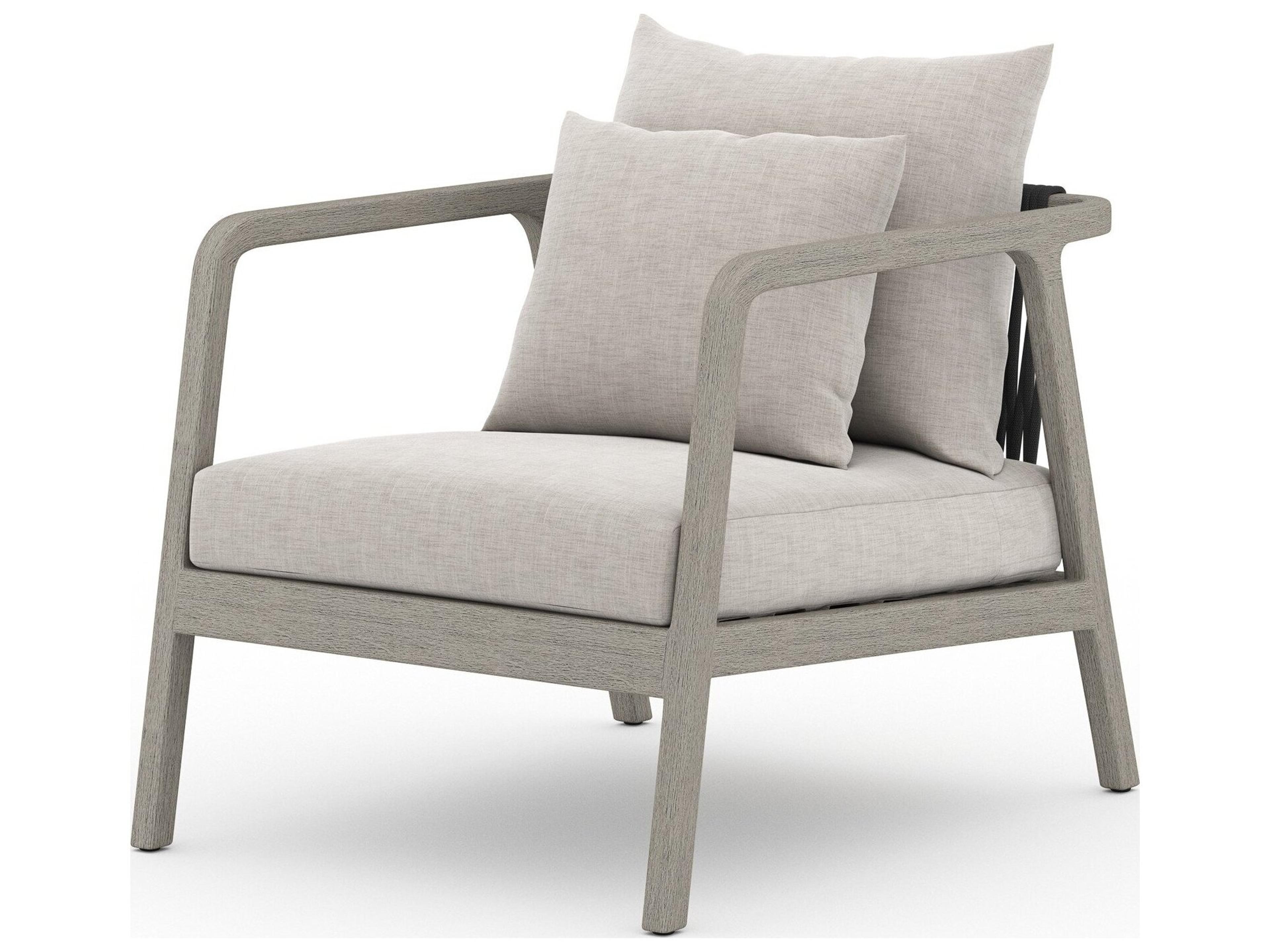 Solano Weathered Grey Teak / Dark Grey Rope Lounge Chair with Stone Grey Cushion