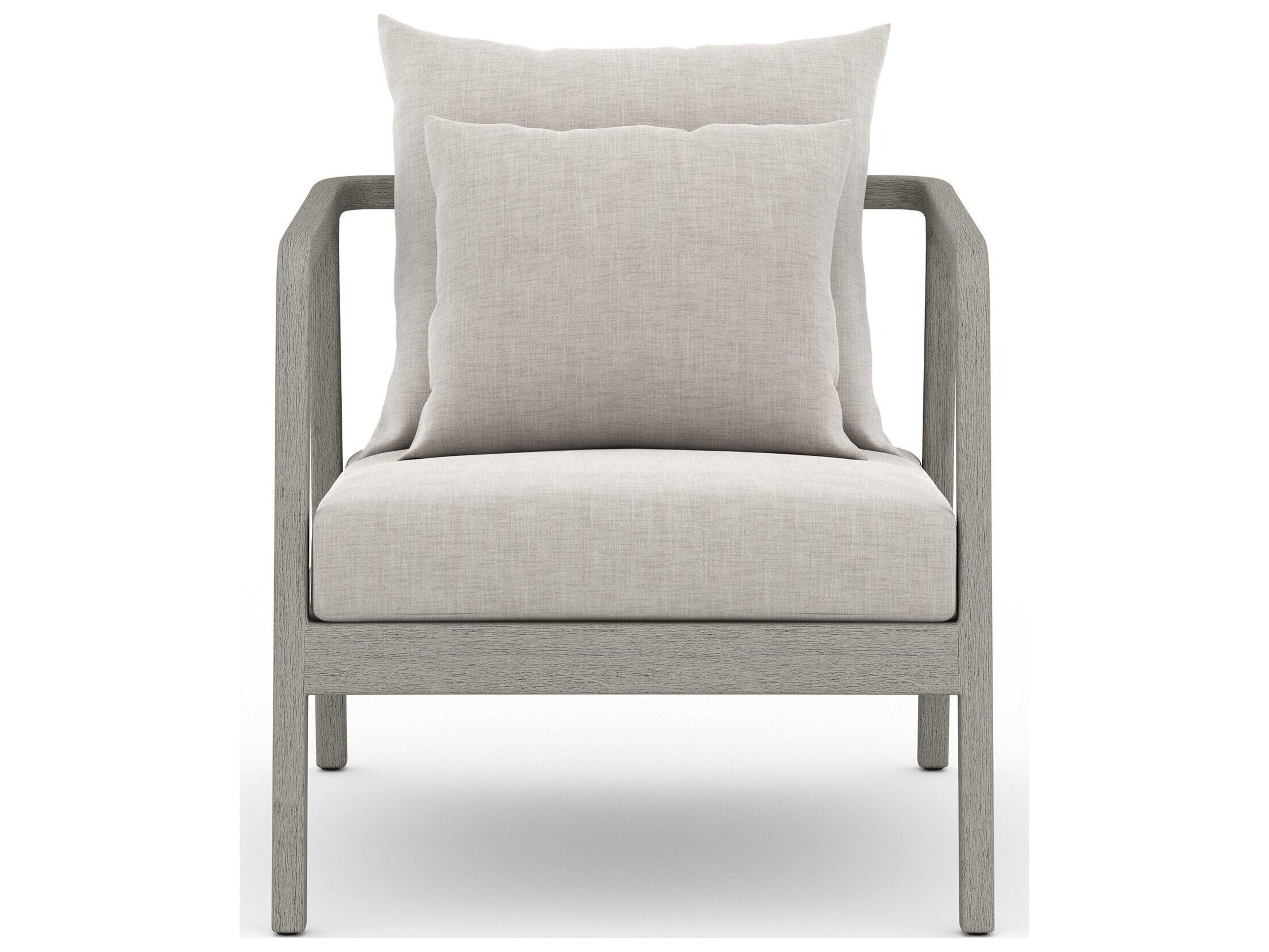 Luxecor Globetrotter Outdoor Weathered Grey Teak / Dark Rope Lounge Chair with Stone Cushion