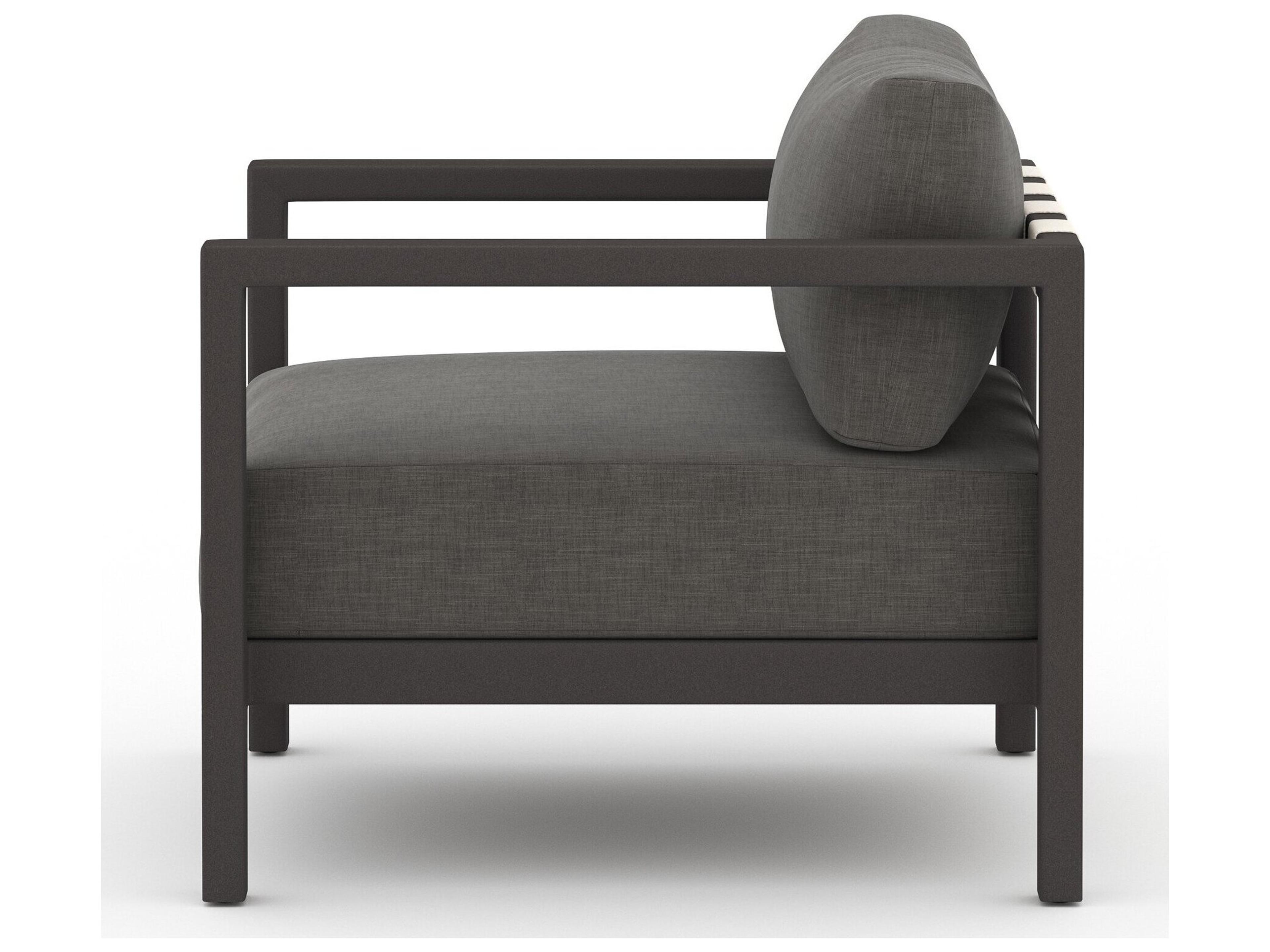 Luxecor Globetrotter Outdoor Bronze Aluminum / Ivory Rope Lounge Chair with Charcoal Cushion