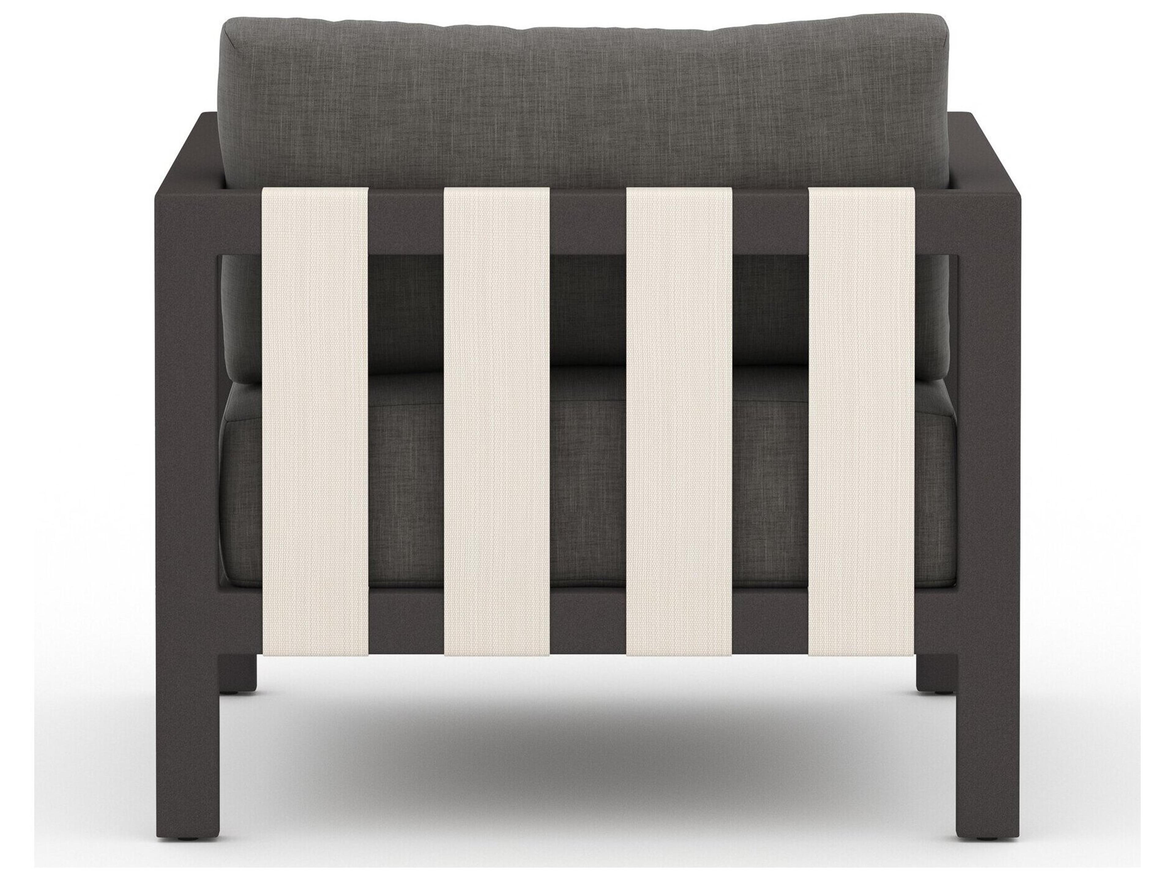 Luxecor Globetrotter Outdoor Bronze Aluminum / Ivory Rope Lounge Chair with Charcoal Cushion