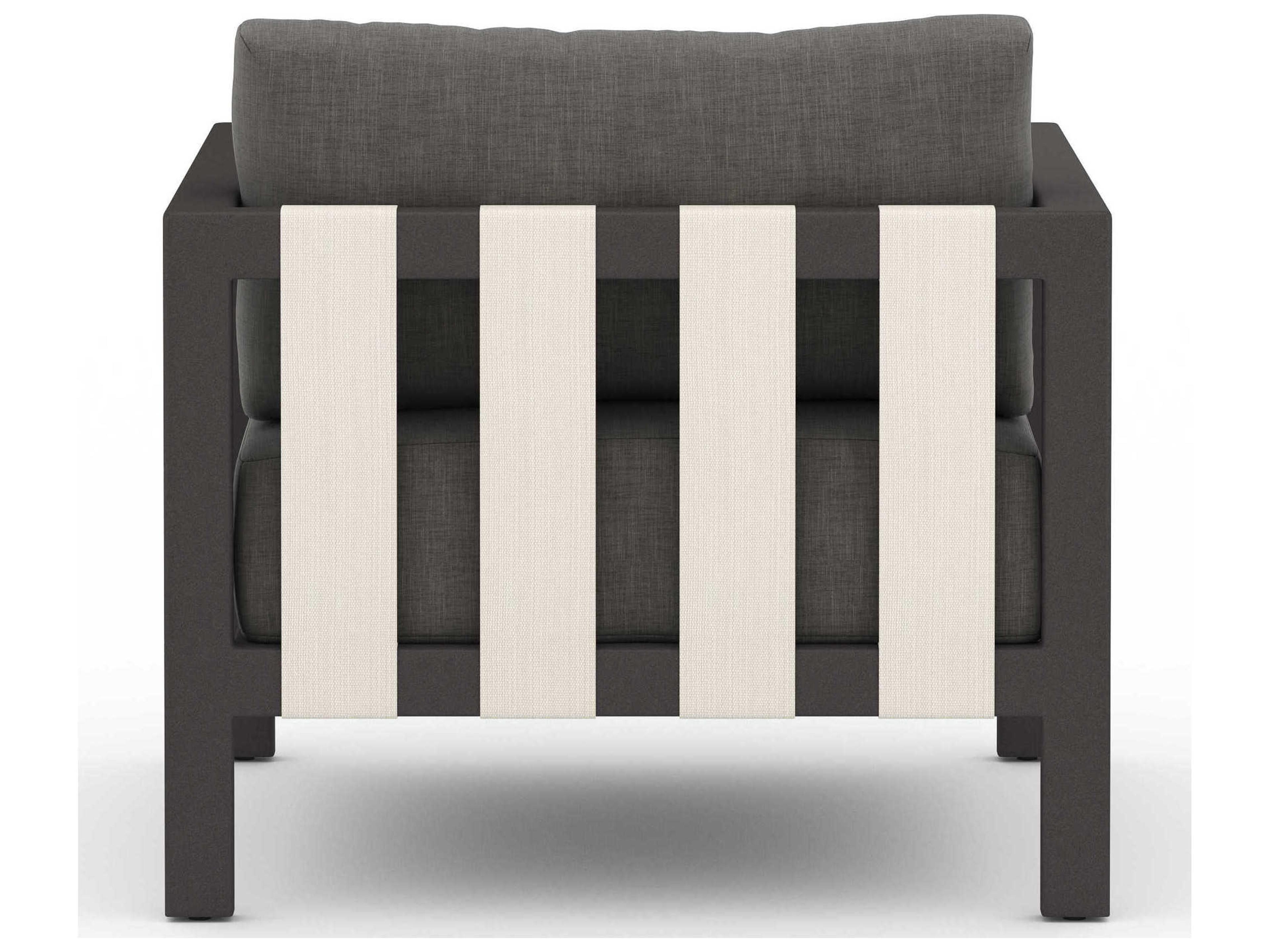 Luxecor Globetrotter Outdoor Bronze Aluminum / Ivory Rope Lounge Chair with Charcoal Cushion