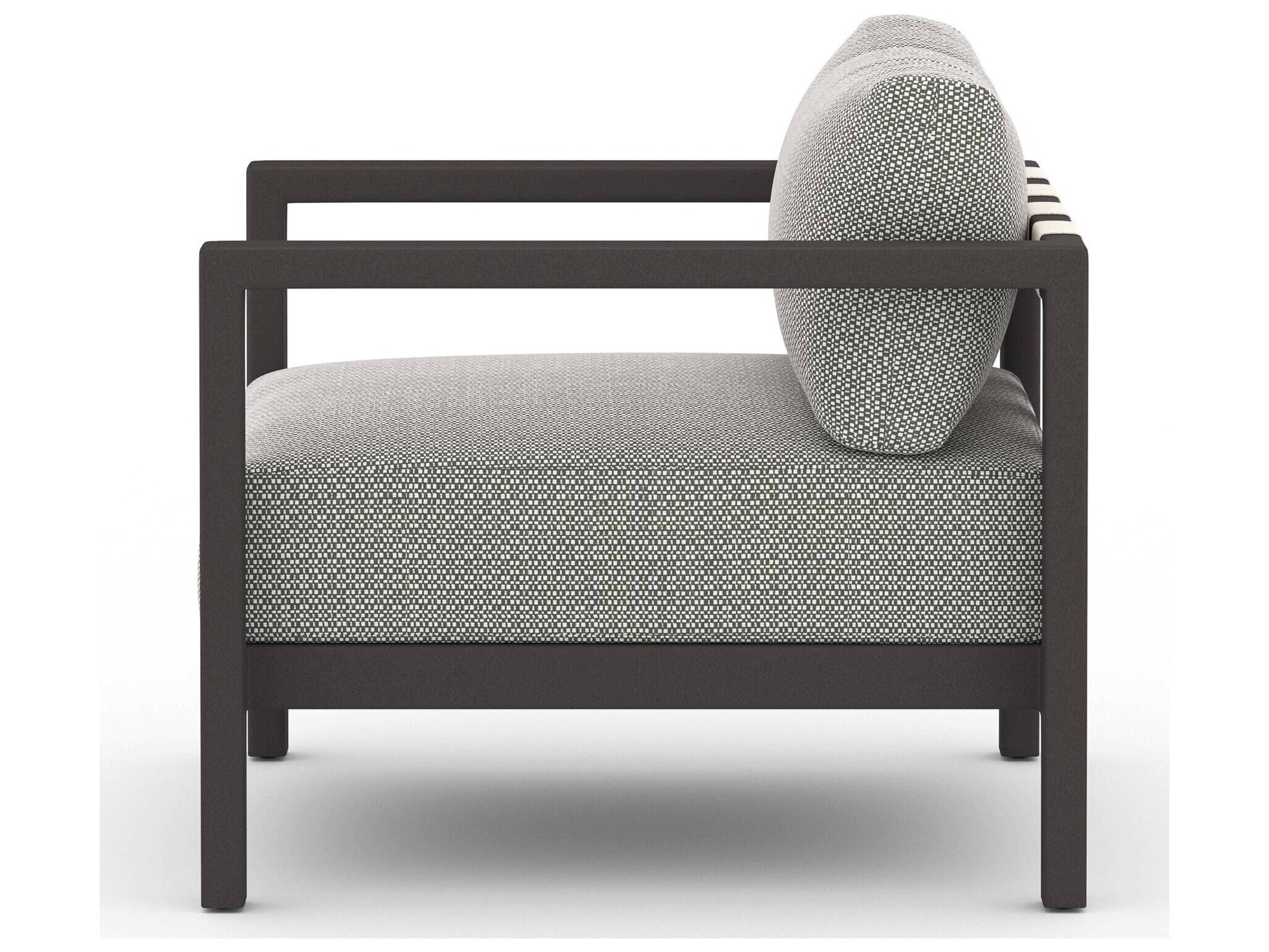 Luxecor Globetrotter Outdoor Bronze Aluminum / Ivory Rope Lounge Chair with Faye Ash Cushion