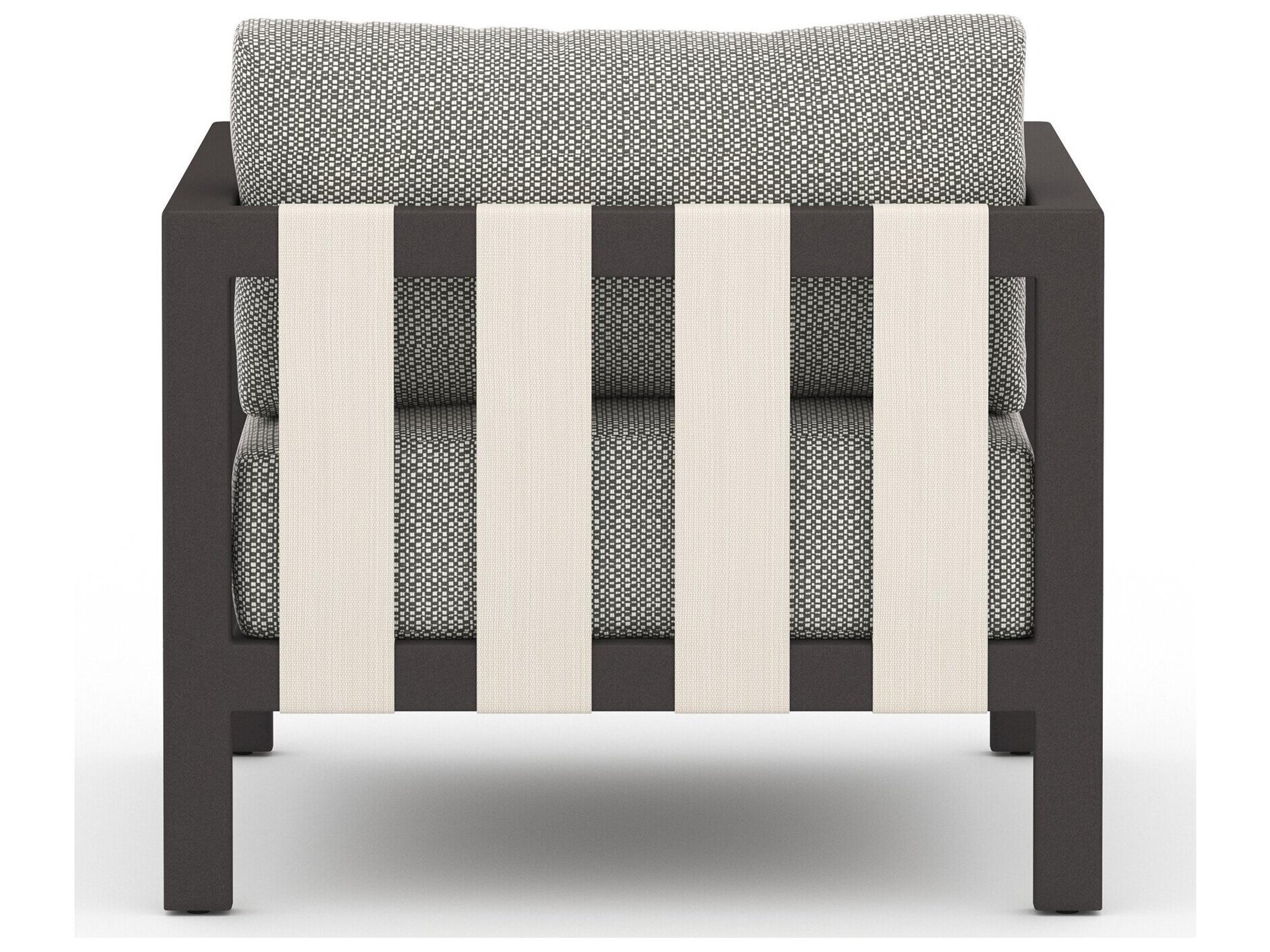 Luxecor Globetrotter Outdoor Bronze Aluminum / Ivory Rope Lounge Chair with Faye Ash Cushion