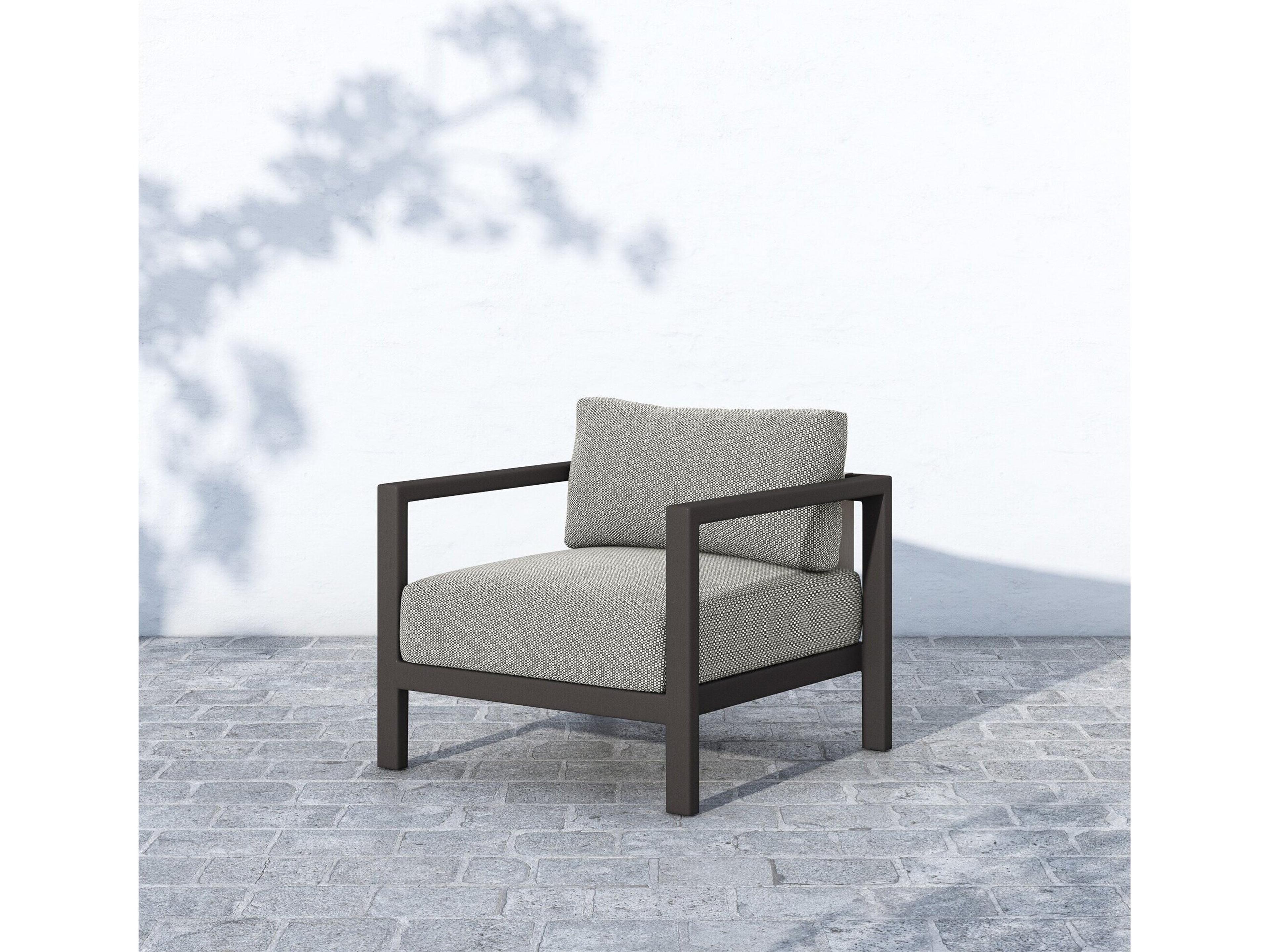 Luxecor Globetrotter Outdoor Bronze Aluminum / Ivory Rope Lounge Chair with Faye Ash Cushion