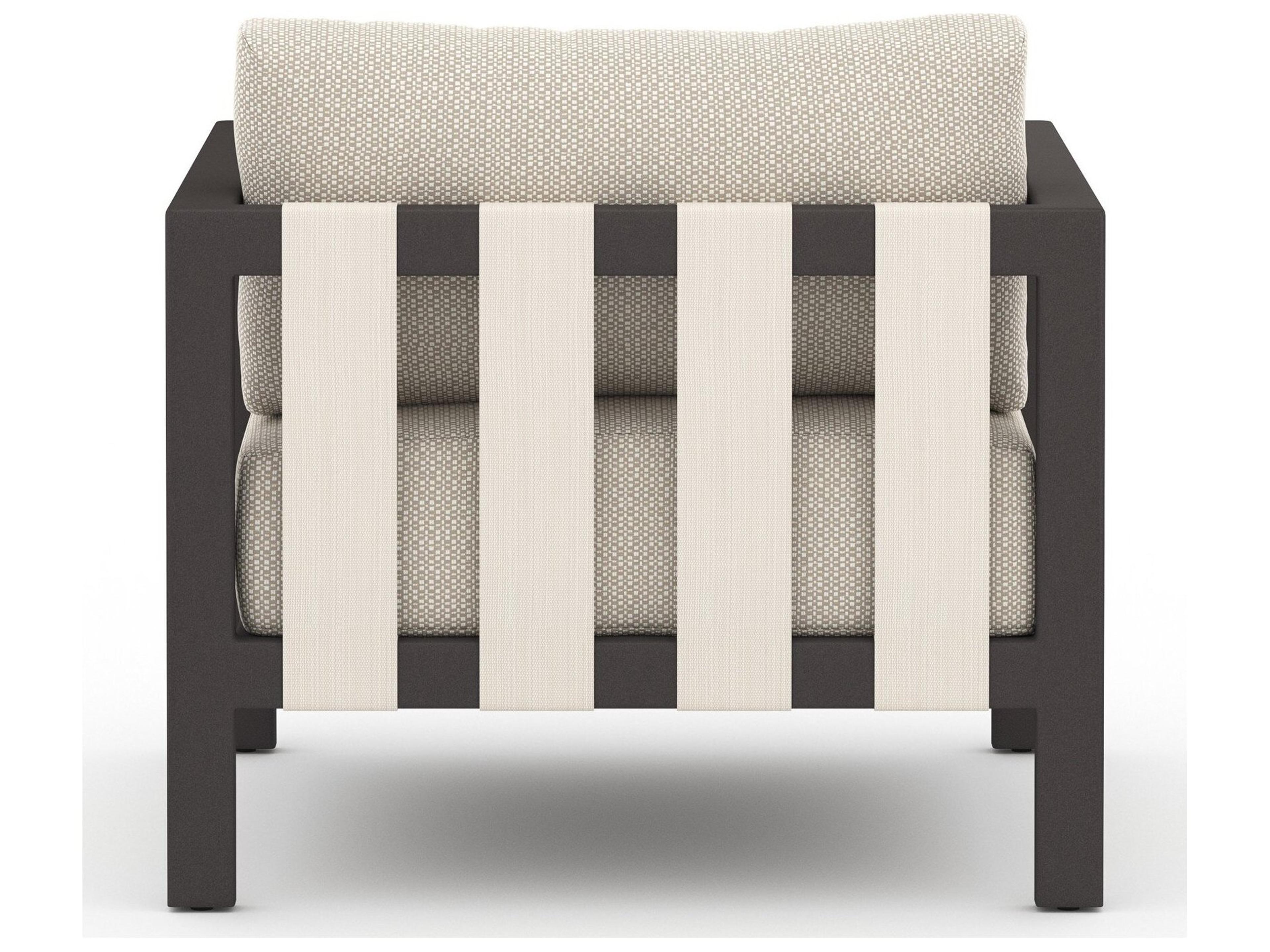 Luxecor Globetrotter Outdoor Bronze Aluminum / Ivory Rope Lounge Chair with Faye Sand Cushion