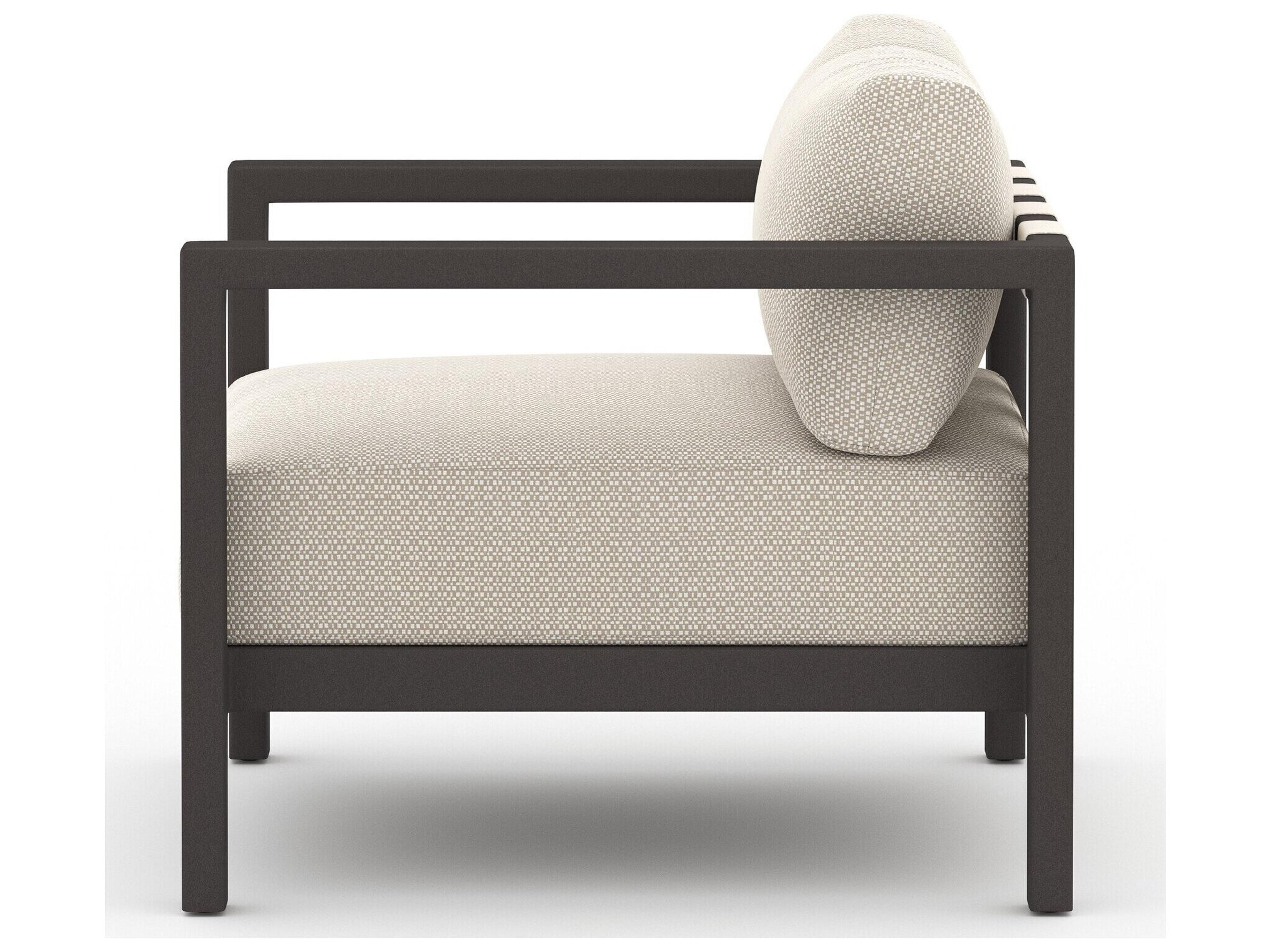 Luxecor Globetrotter Outdoor Bronze Aluminum / Ivory Rope Lounge Chair with Faye Sand Cushion