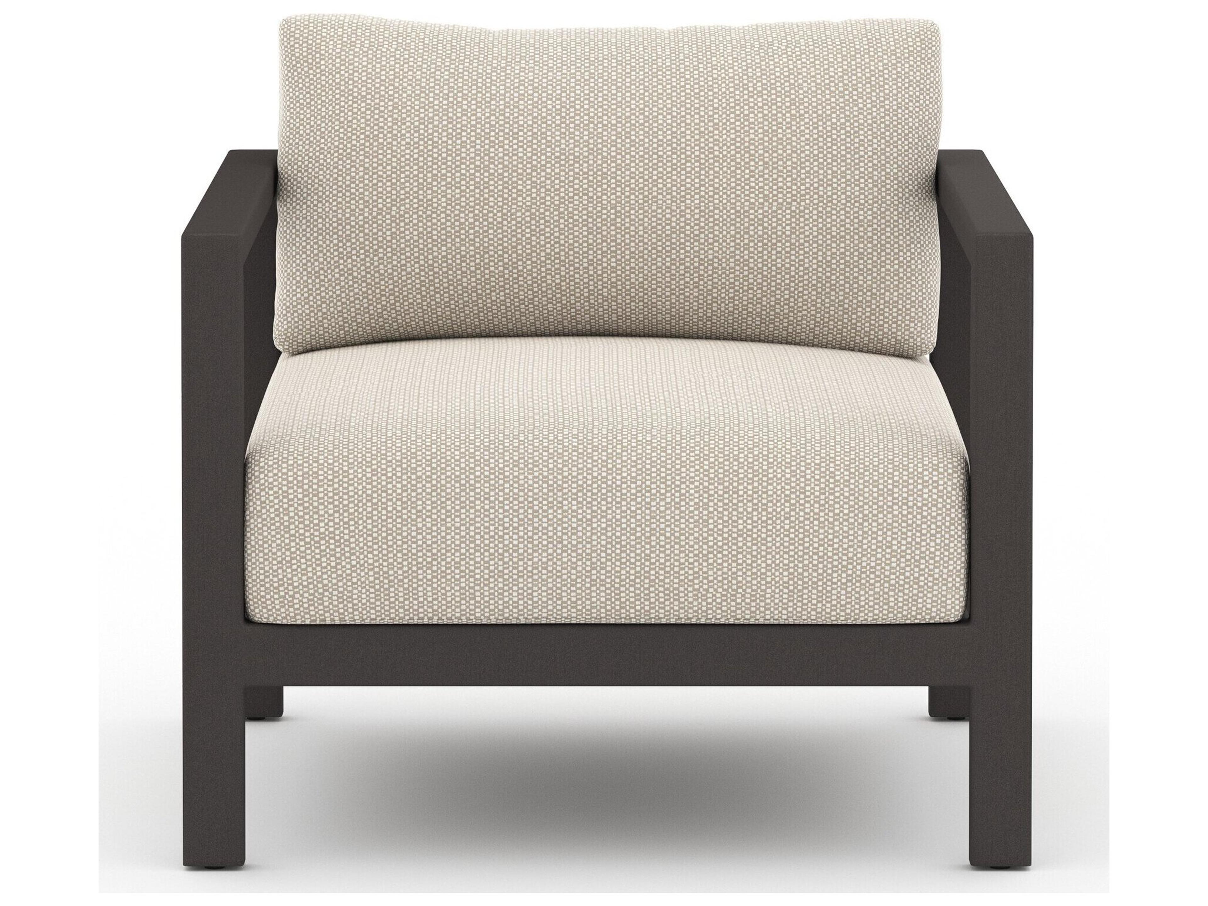 Luxecor Globetrotter Outdoor Bronze Aluminum / Ivory Rope Lounge Chair with Faye Sand Cushion