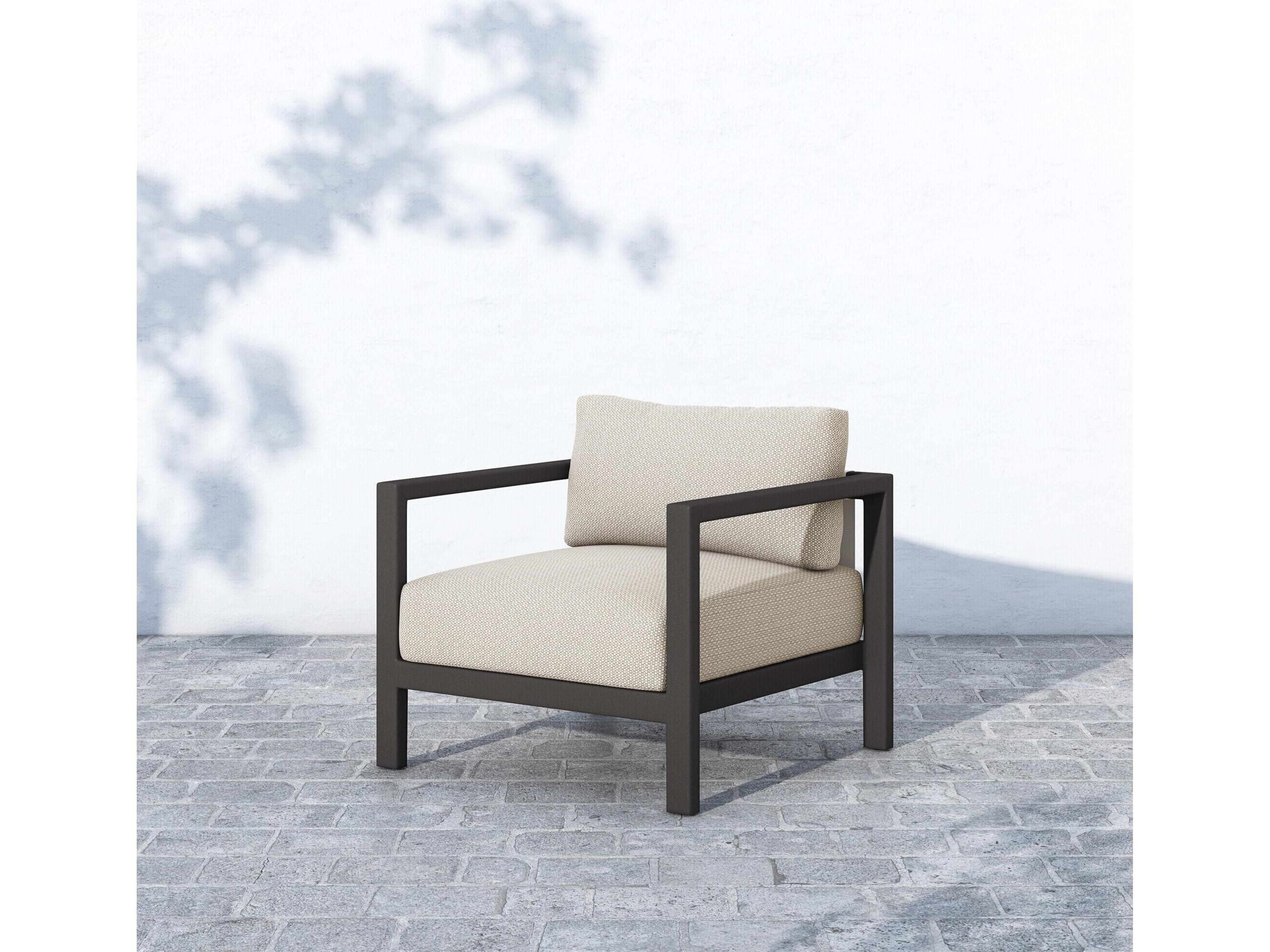 Luxecor Globetrotter Outdoor Bronze Aluminum / Ivory Rope Lounge Chair with Faye Sand Cushion