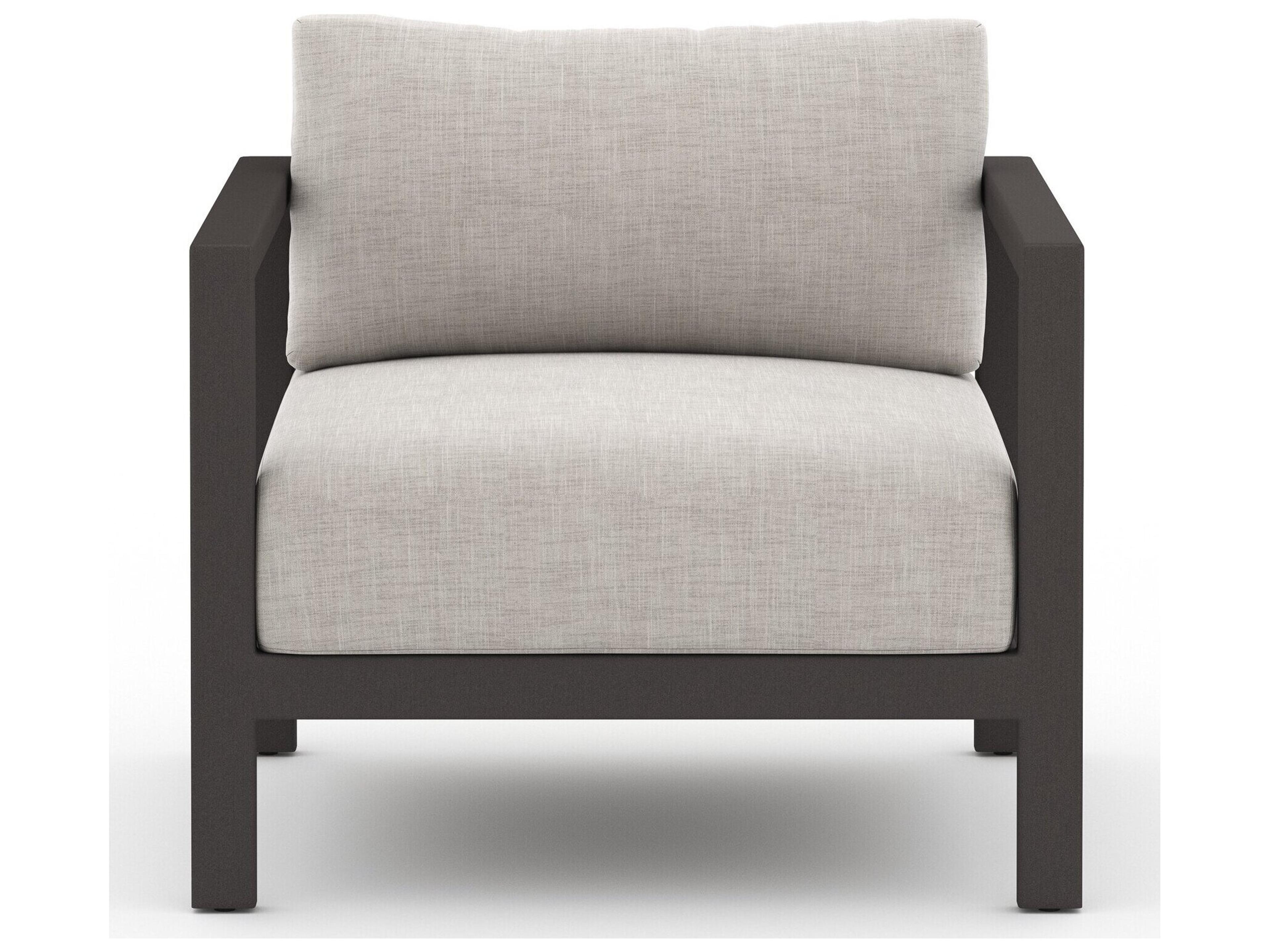 Luxecor Globetrotter Outdoor Bronze Aluminum / Ivory Rope Lounge Chair with Stone Grey Cushion