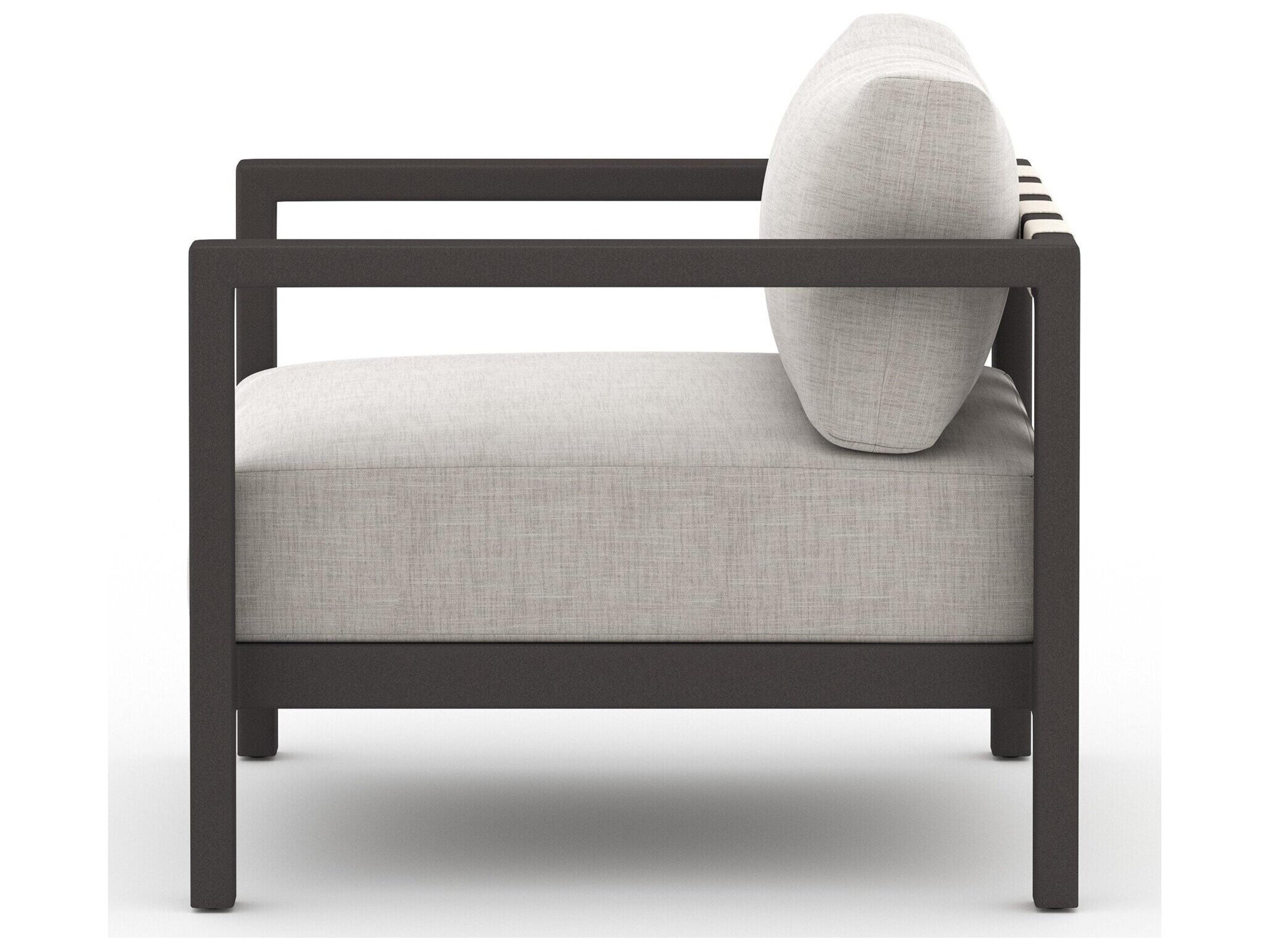 Luxecor Globetrotter Outdoor Bronze Aluminum / Ivory Rope Lounge Chair with Stone Grey Cushion