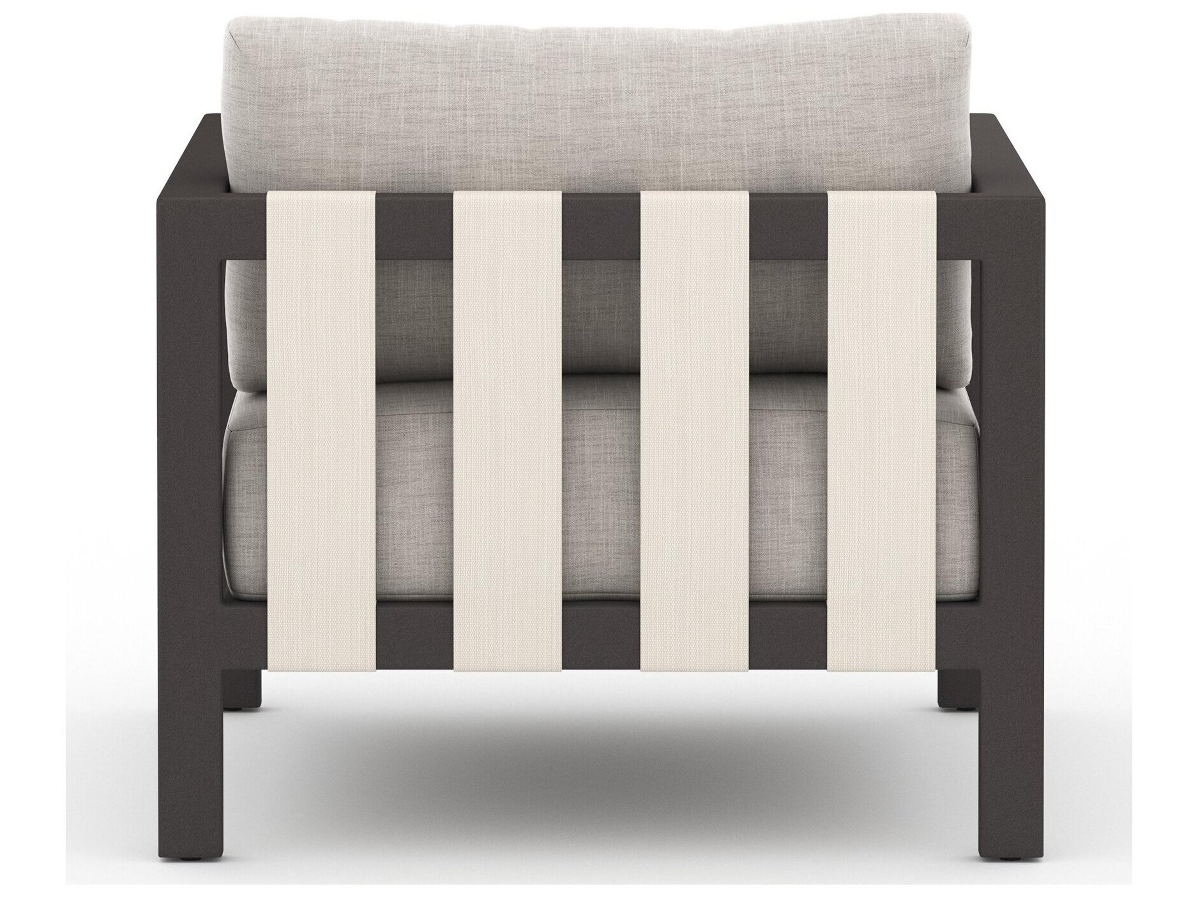 Luxecor Globetrotter Outdoor Bronze Aluminum / Ivory Rope Lounge Chair with Stone Grey Cushion