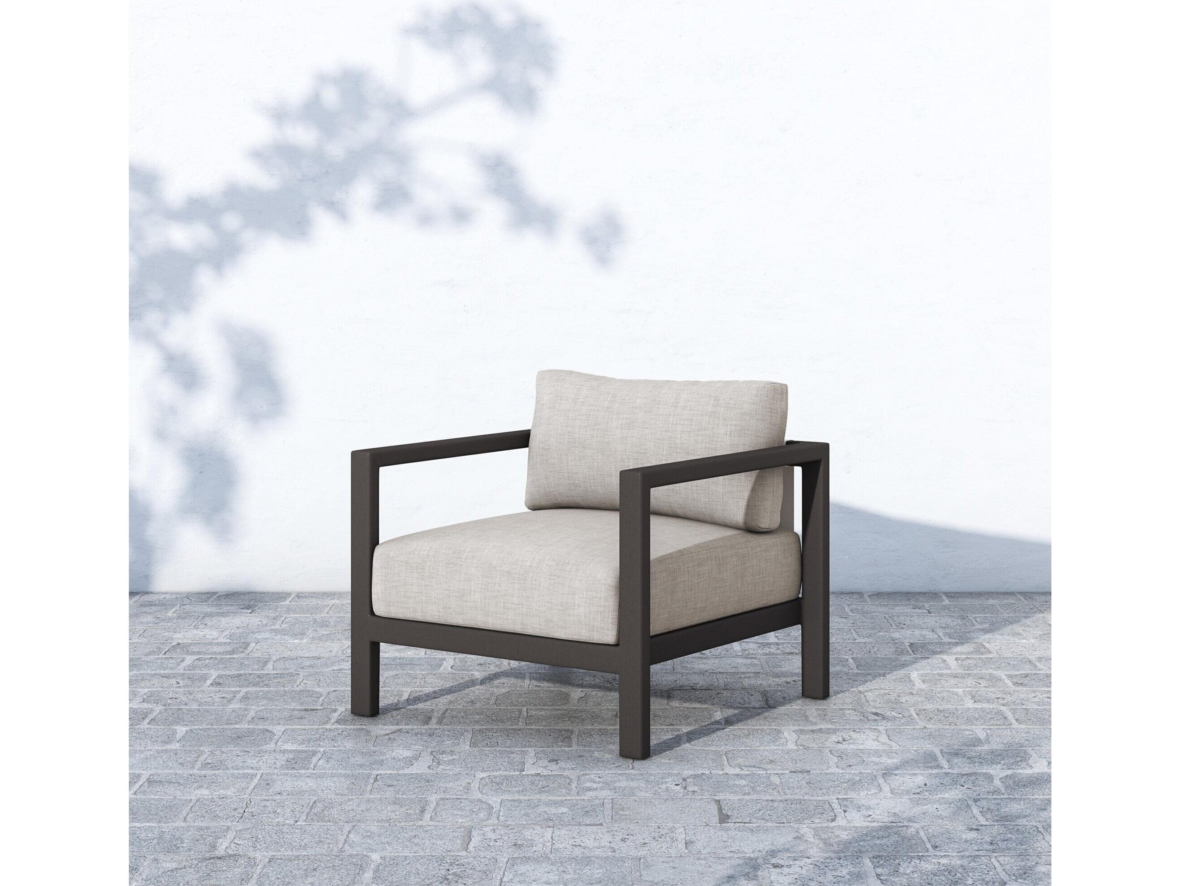 Luxecor Globetrotter Outdoor Bronze Aluminum / Ivory Rope Lounge Chair with Stone Grey Cushion
