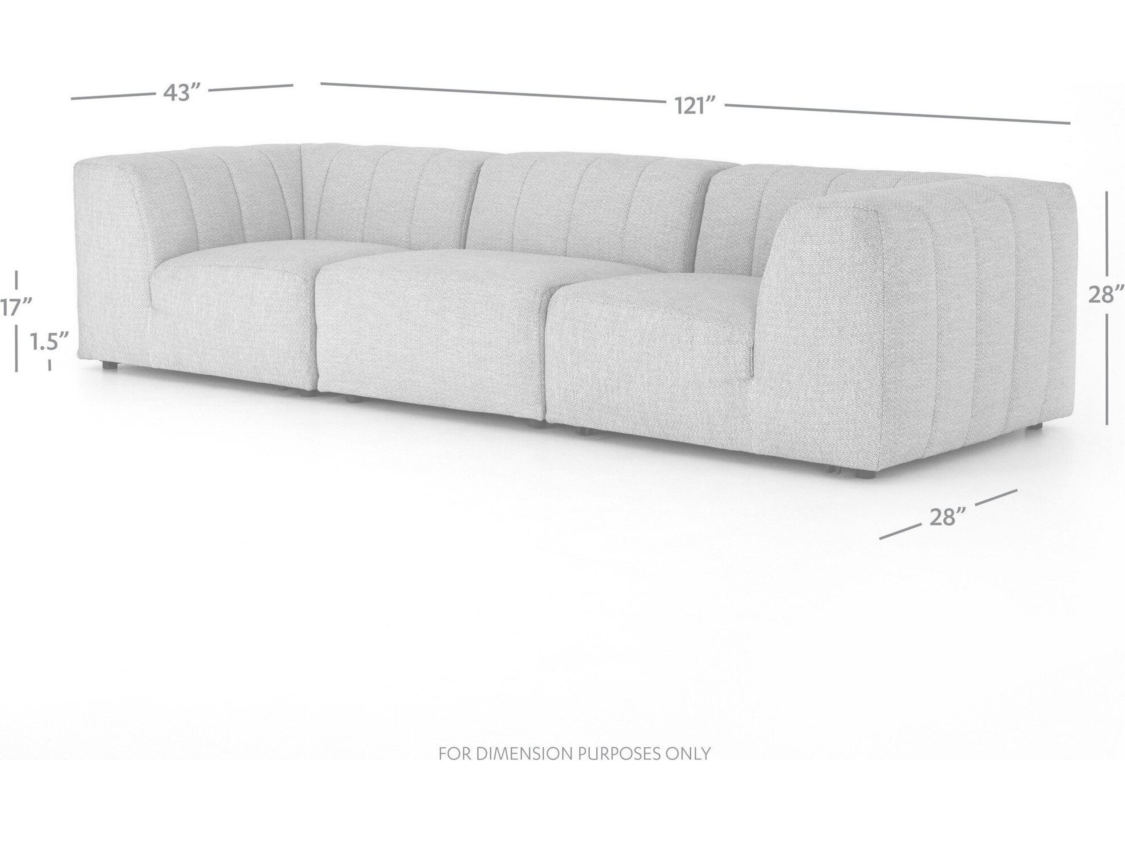 Four Hands Outdoor Solano Hayes Charcoal 3-Piece Sectional Sofa