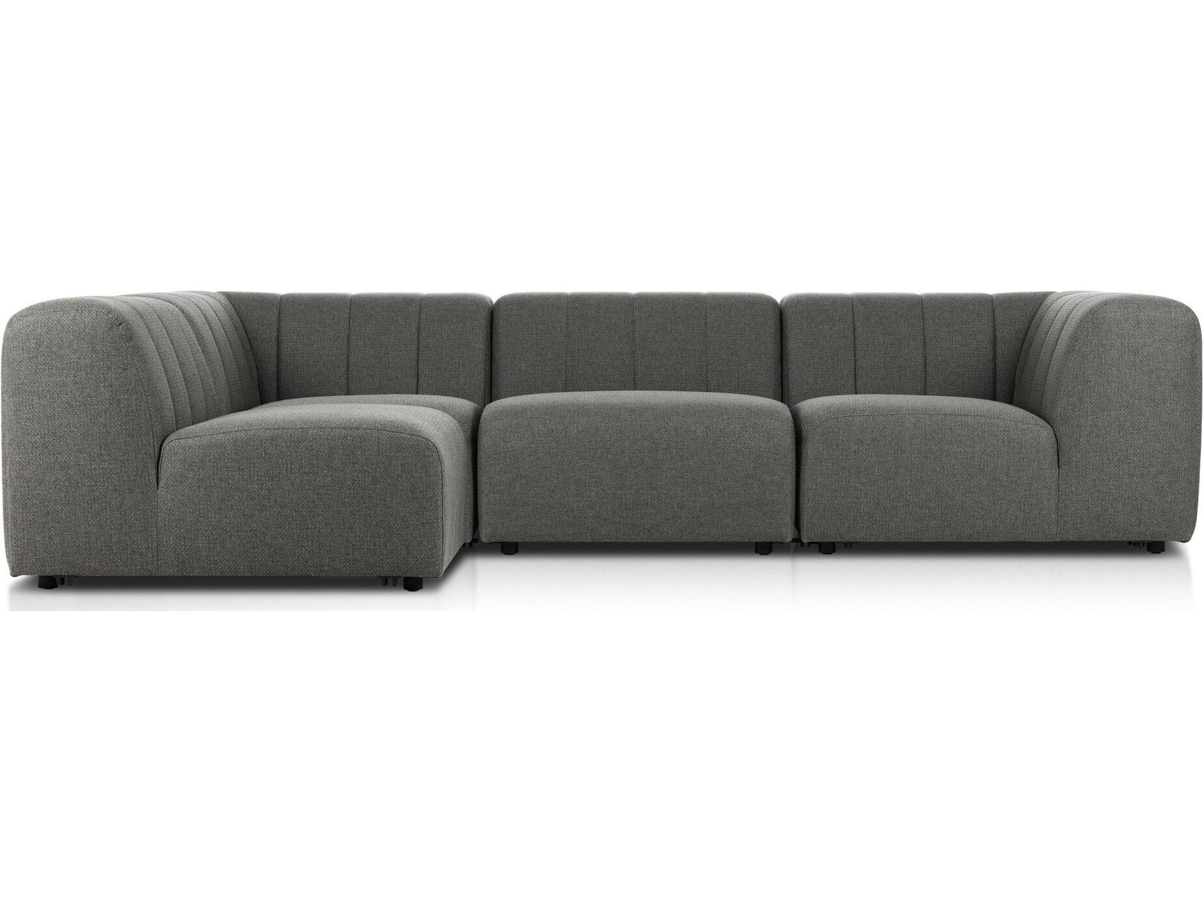 Four Hands Outdoor Solano Hayes Charcoal 4-Piece Sectional Sofa
