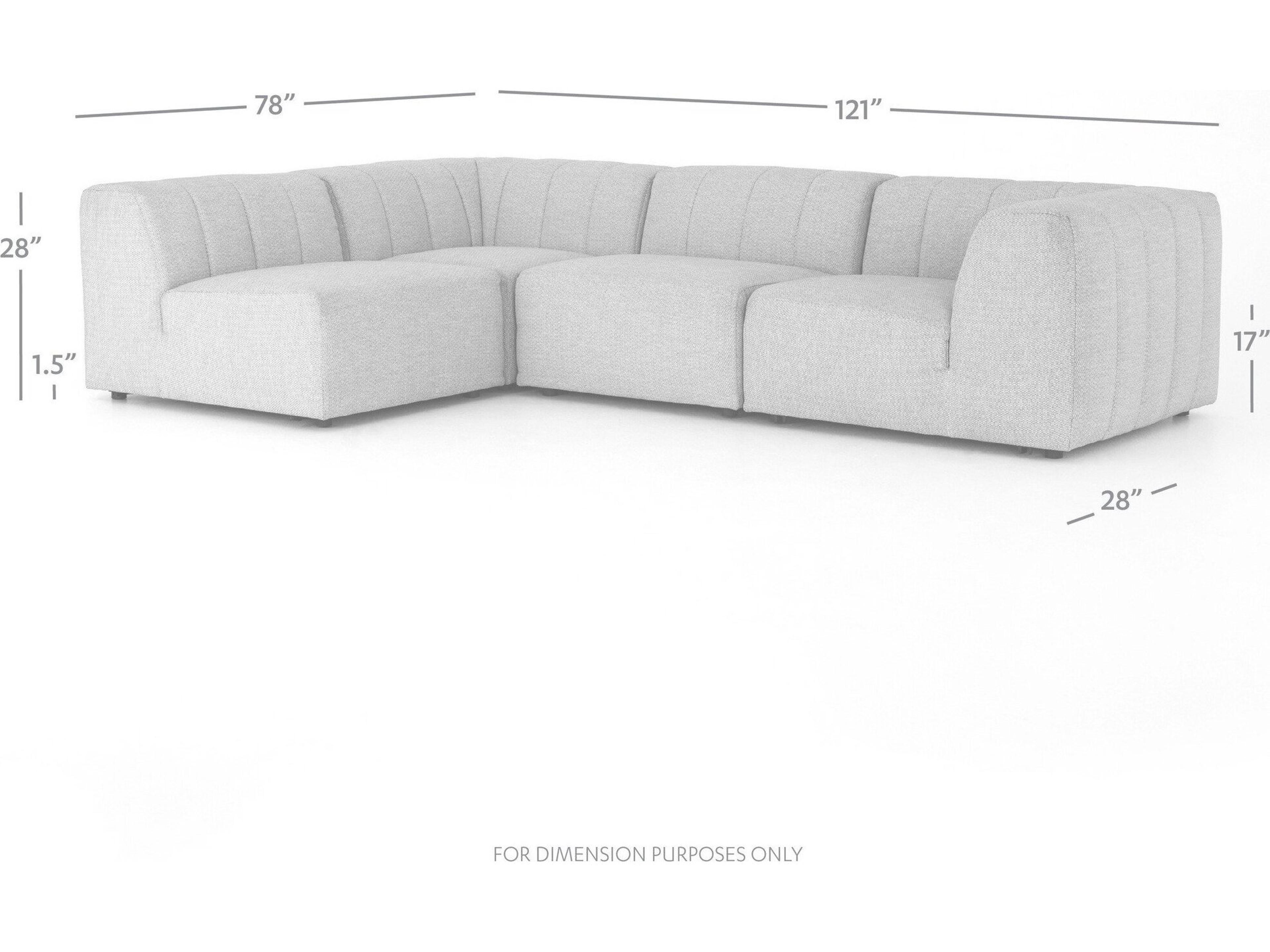 Four Hands Outdoor Solano Hayes Charcoal 4-Piece Sectional Sofa