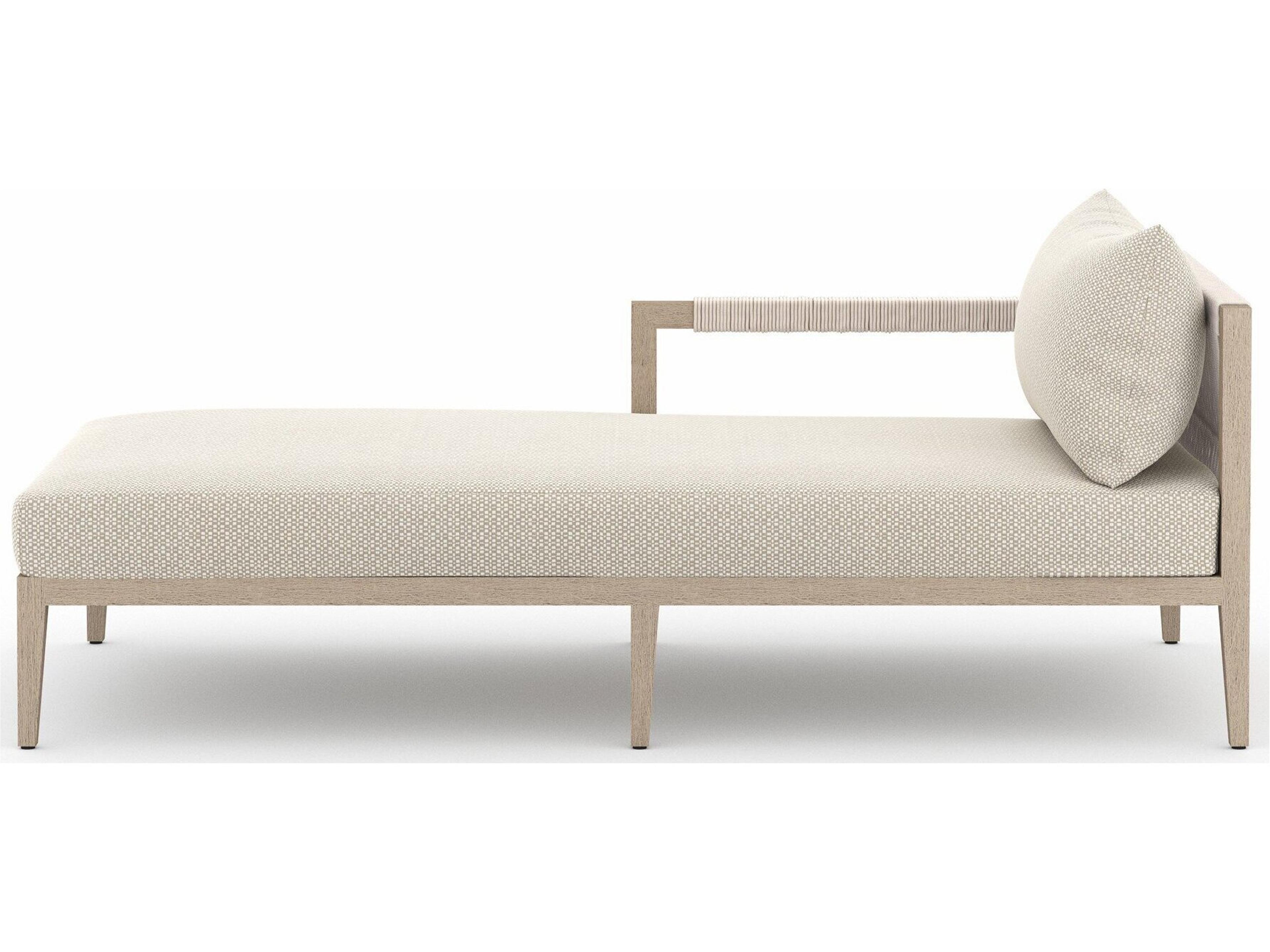 Four Hands Outdoor Solano Faye Sand / Natural / Grey Rope Left Arm Facing Chaise Lounge