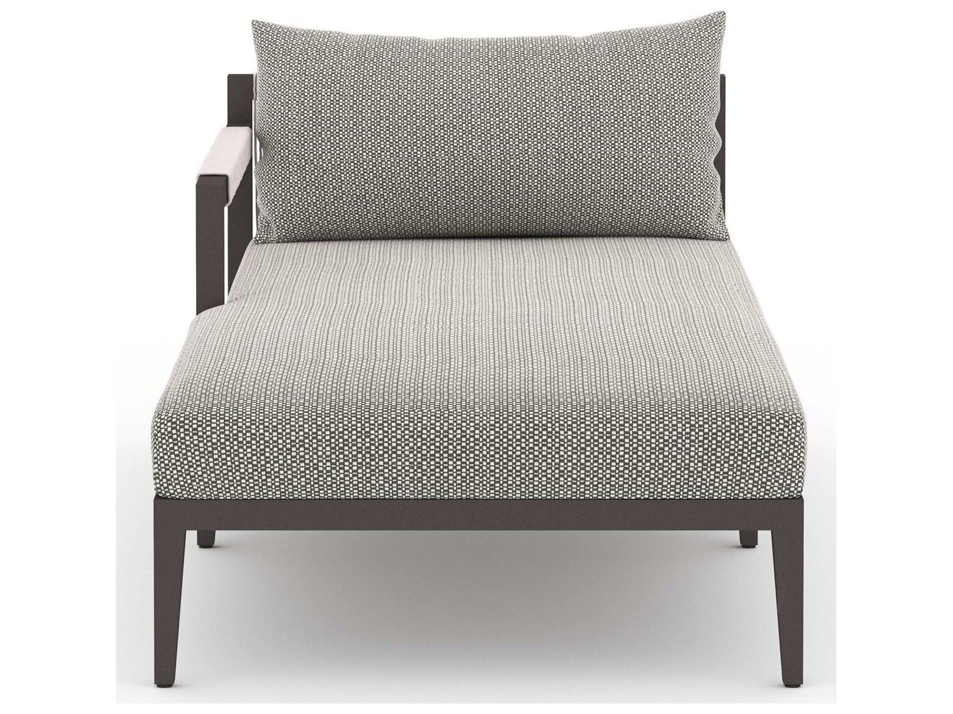 Four Hands Outdoor Solano Faye Ash / Bronze / Ivory Rope Left Arm Facing Chaise Lounge