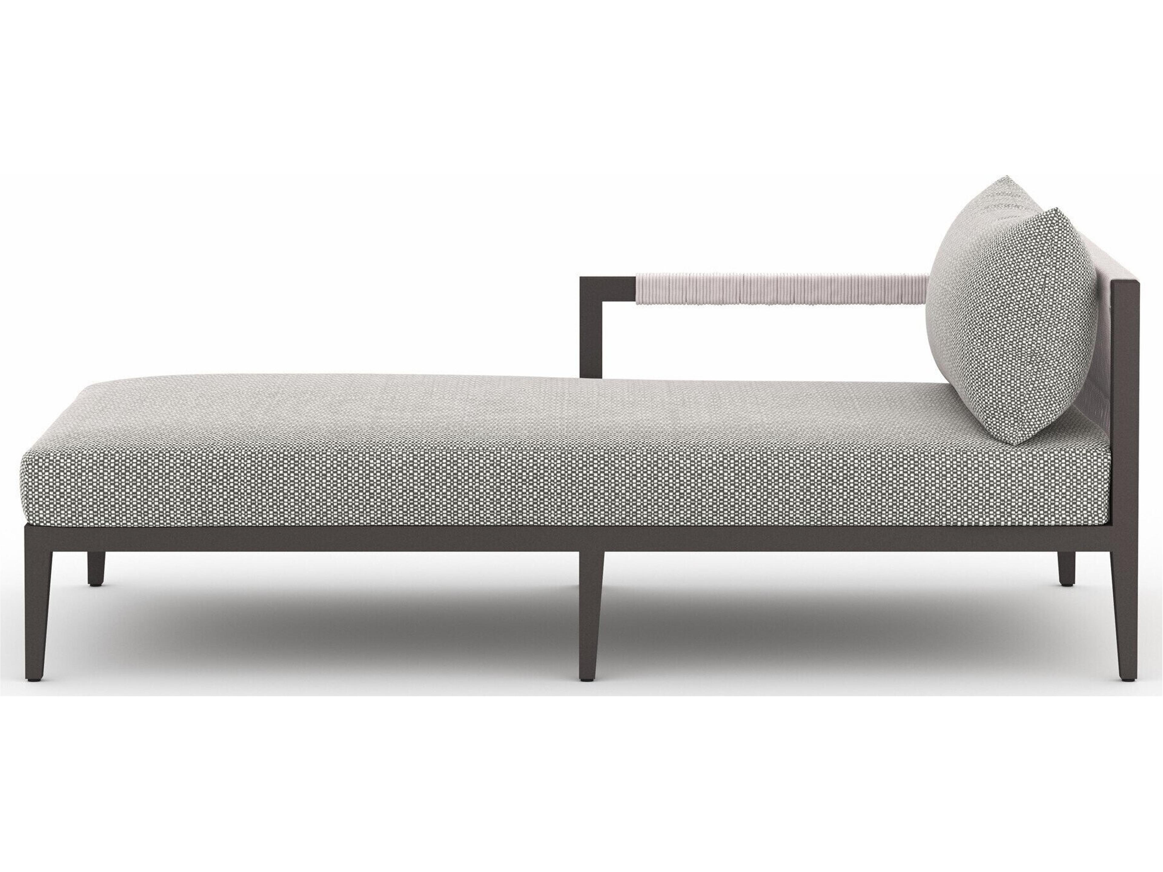 Four Hands Outdoor Solano Faye Ash / Bronze / Ivory Rope Left Arm Facing Chaise Lounge