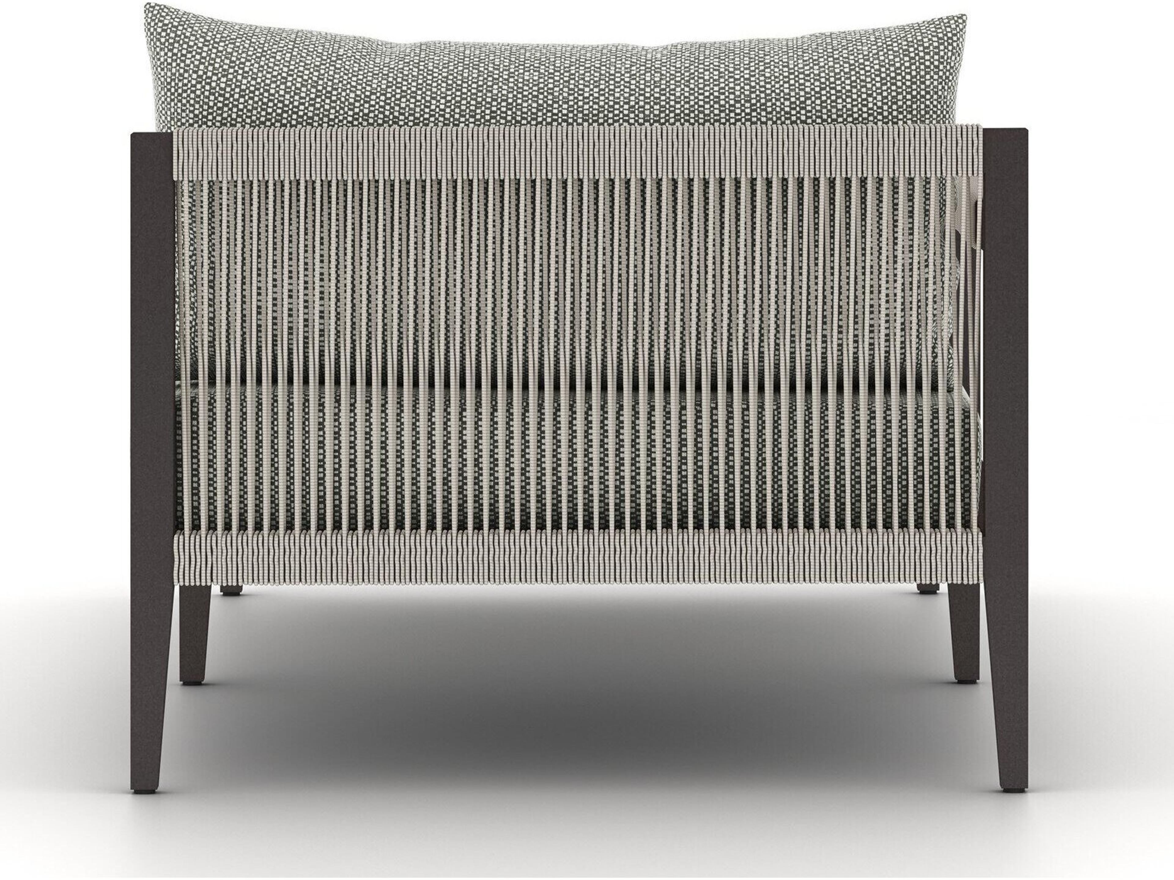 Four Hands Outdoor Solano Faye Ash / Bronze / Ivory Rope Left Arm Facing Chaise Lounge