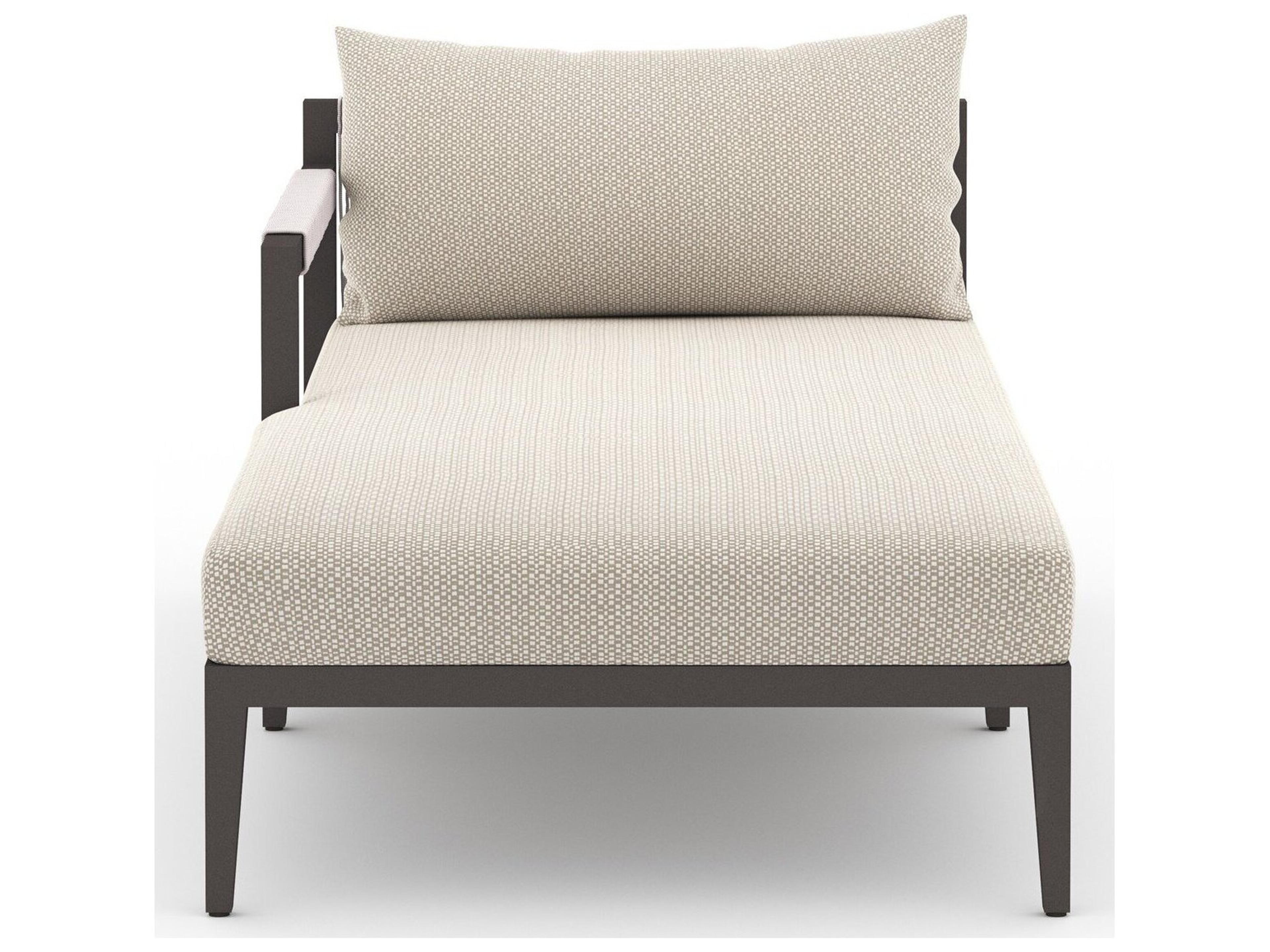 Four Hands Outdoor Solano Faye Sand / Bronze / Ivory Rope Left Arm Facing Chaise Lounge