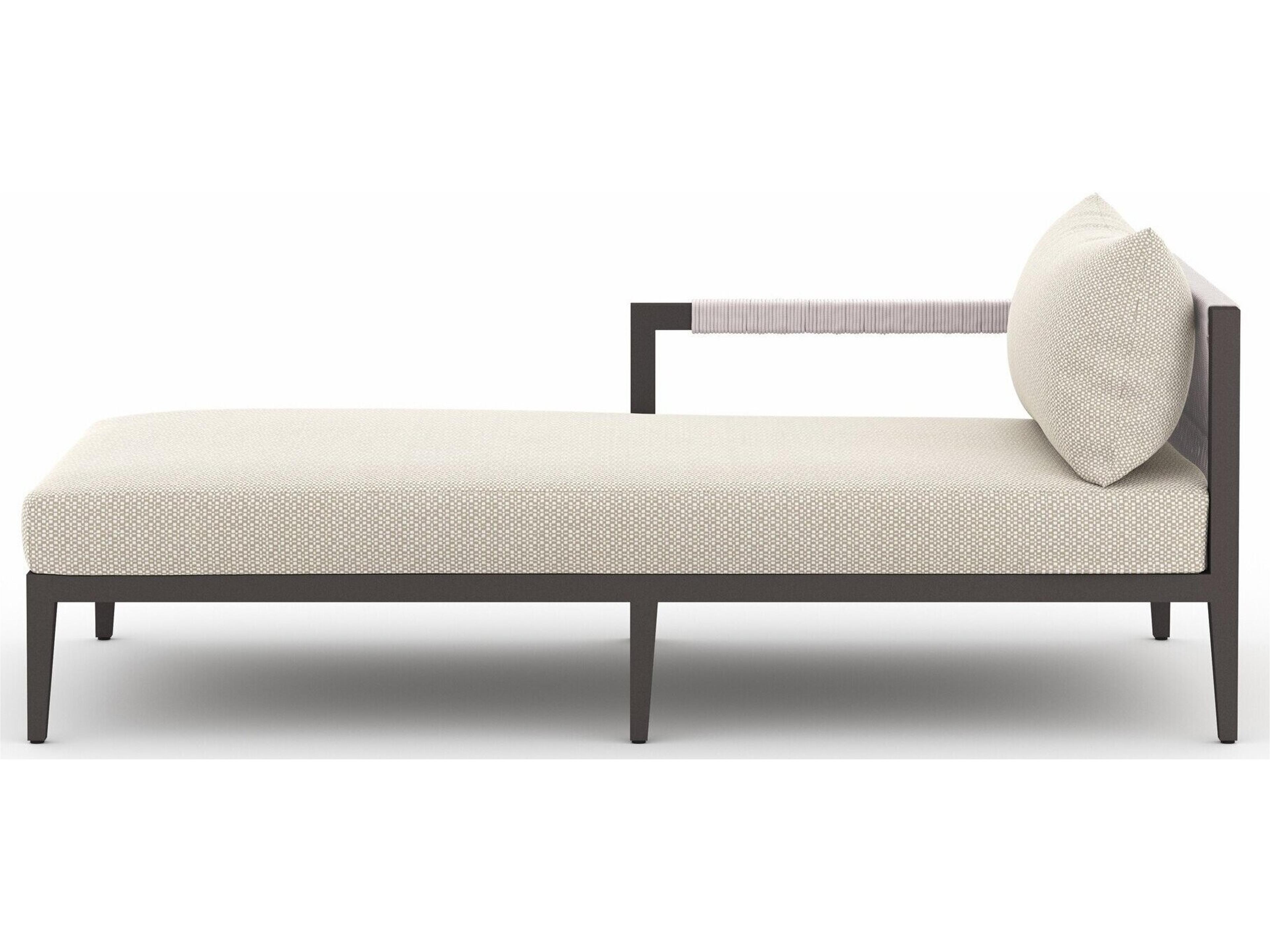 Four Hands Outdoor Solano Faye Sand / Bronze / Ivory Rope Left Arm Facing Chaise Lounge