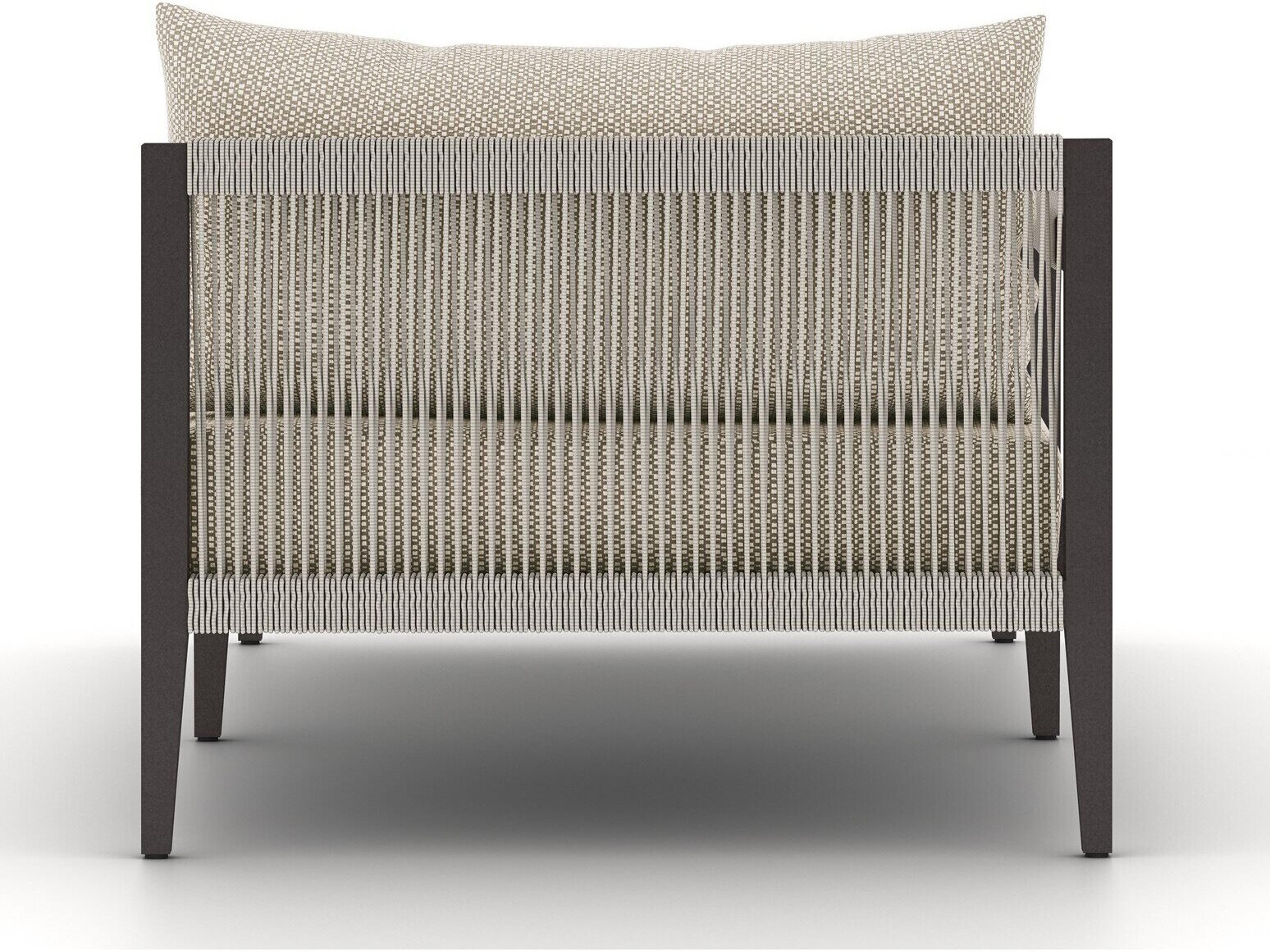 Four Hands Outdoor Solano Faye Sand / Bronze / Ivory Rope Left Arm Facing Chaise Lounge