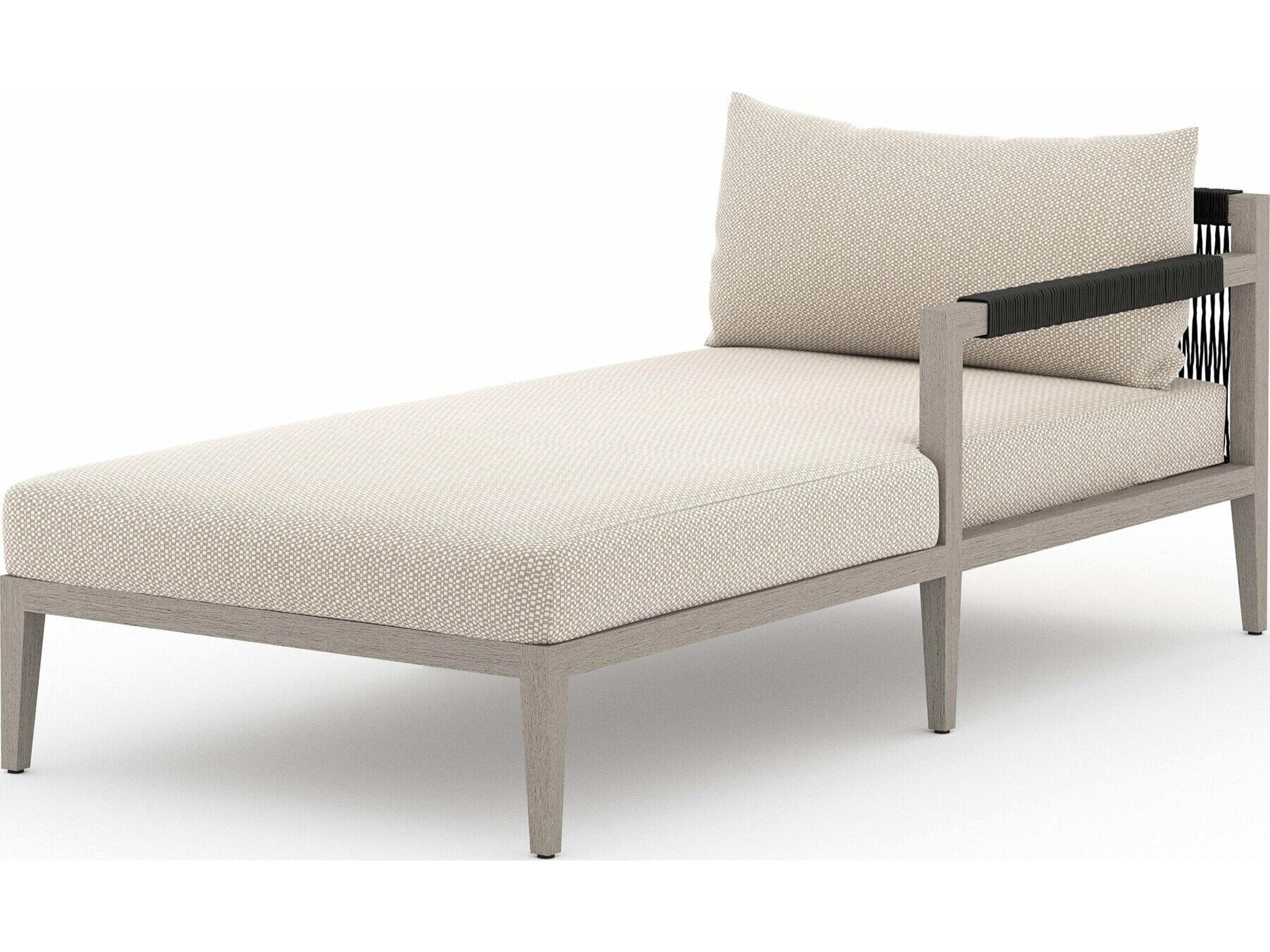 Solano Faye Sand / Weathered Grey / Dark Grey Rope Right Arm Facing Chaise Lounge