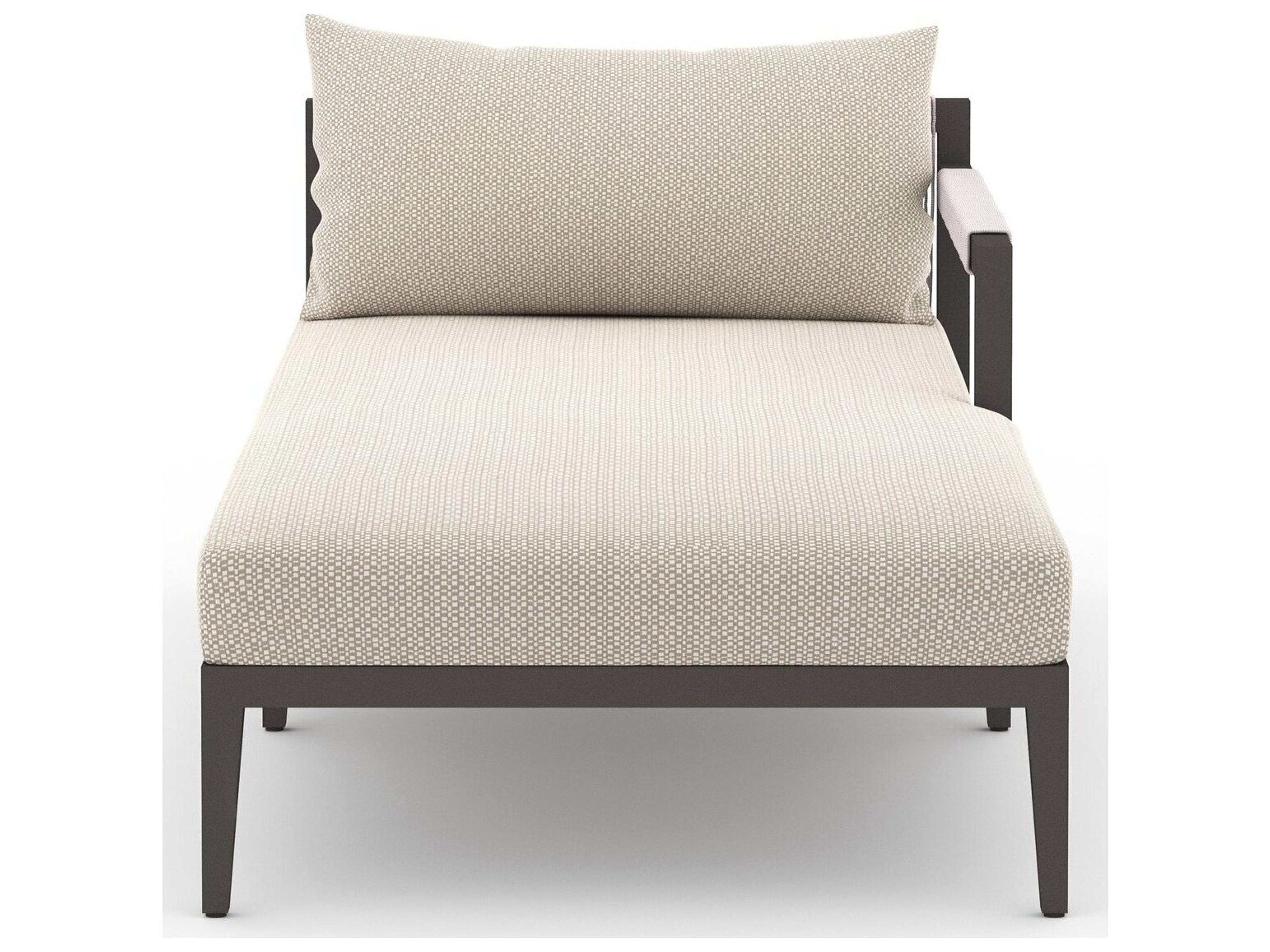 Four Hands Outdoor Solano Faye Sand / Bronze / Ivory Rope Right Arm Facing Chaise Lounge