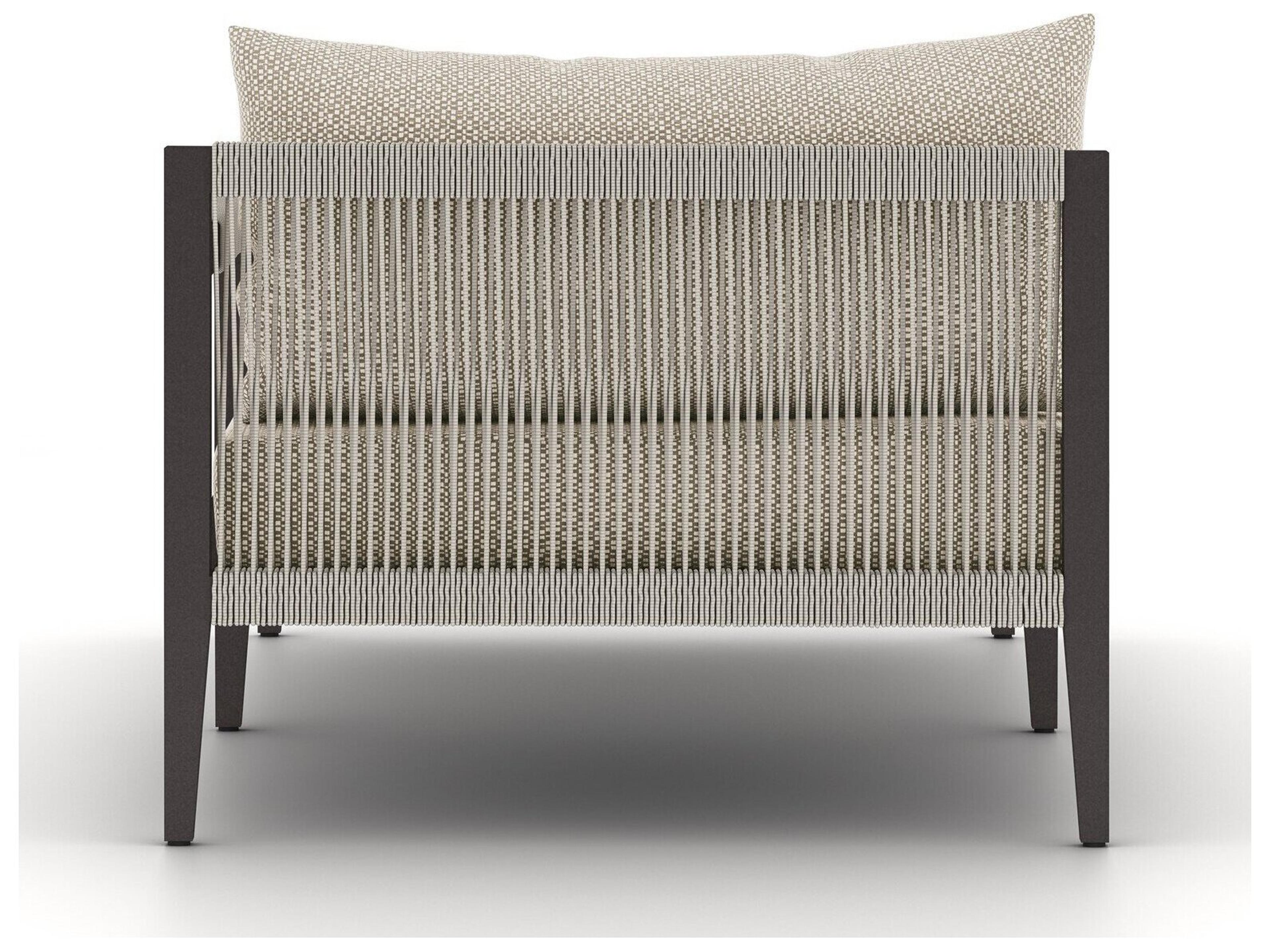 Four Hands Outdoor Solano Faye Sand / Bronze / Ivory Rope Right Arm Facing Chaise Lounge