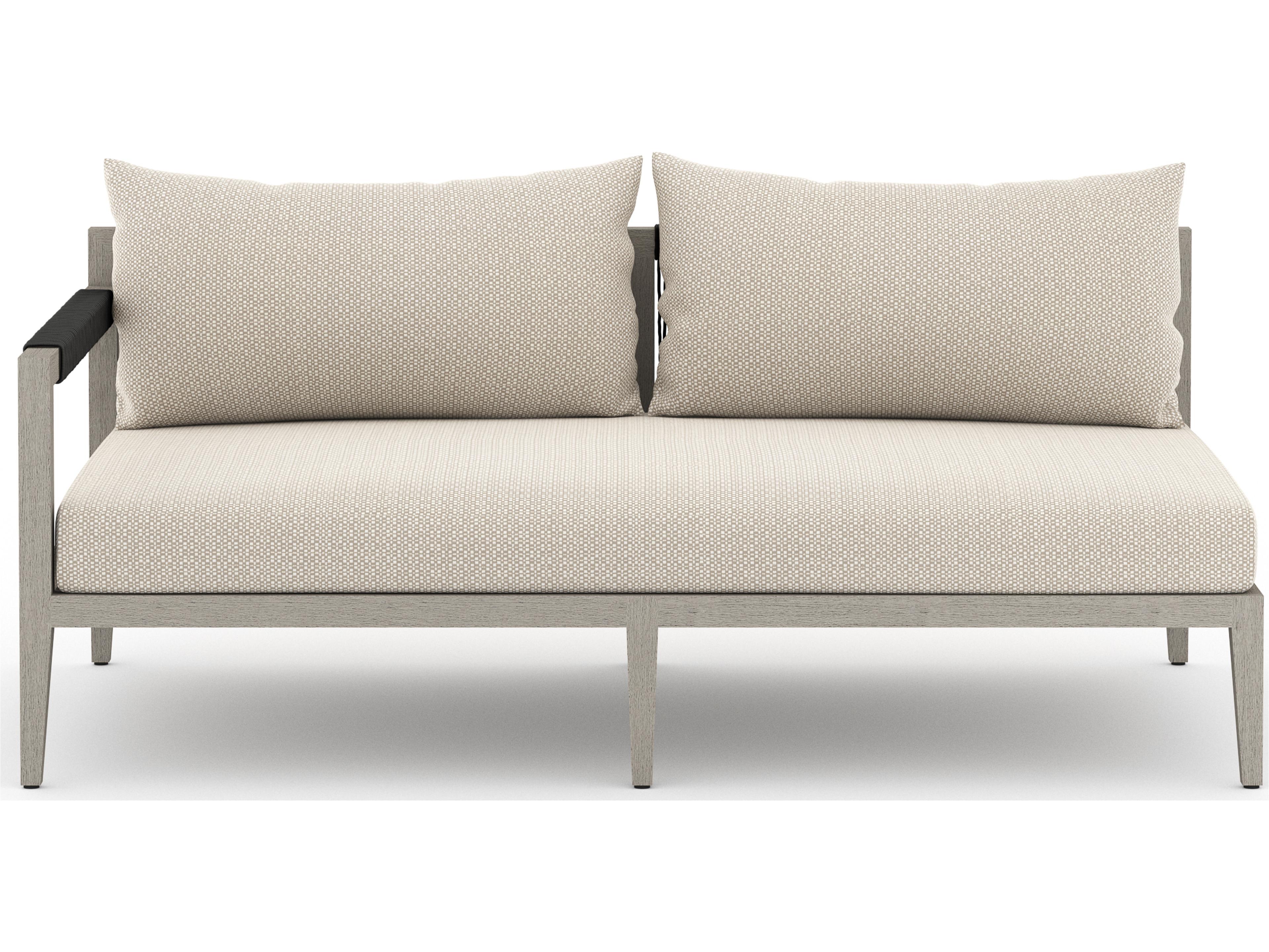 Luxecor Globetrotter Outdoor Faye Sand / Weathered Grey Dark Rope Left Arm Facing Loveseat