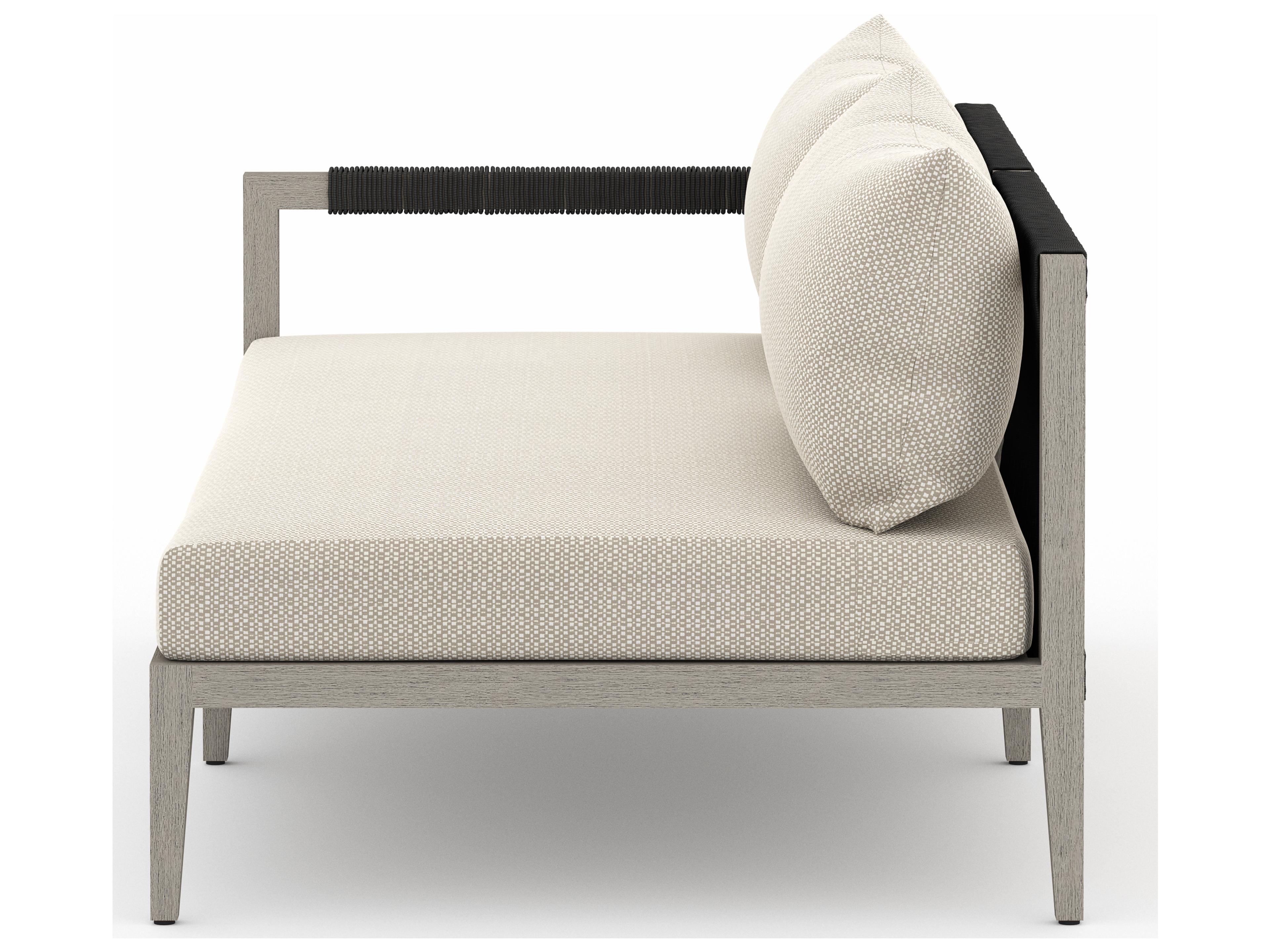 Luxecor Globetrotter Outdoor Faye Sand / Weathered Grey Dark Rope Left Arm Facing Loveseat