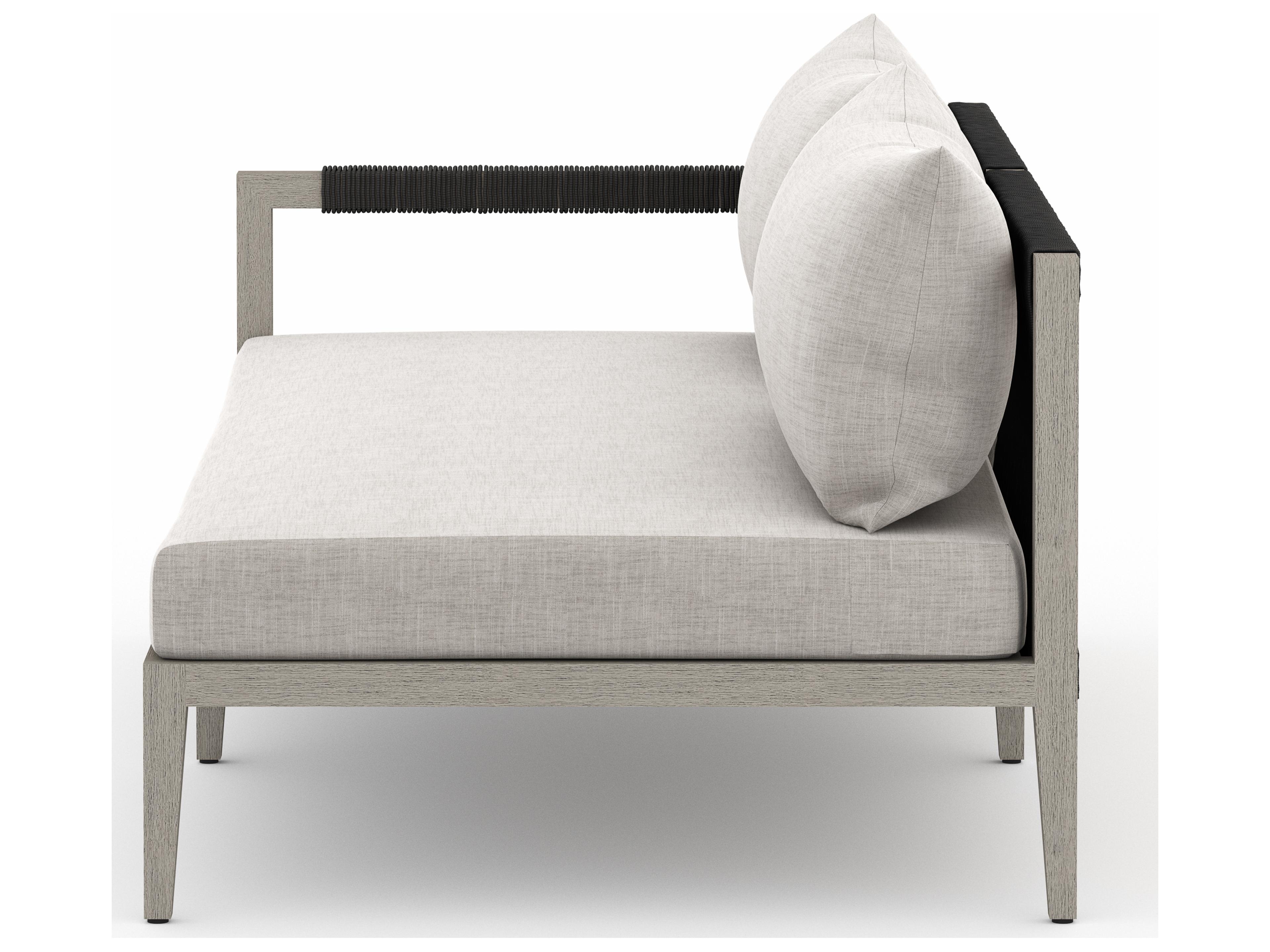 Luxecor Globetrotter Outdoor Stone Grey / Weathered Dark Rope Left Arm Facing Loveseat