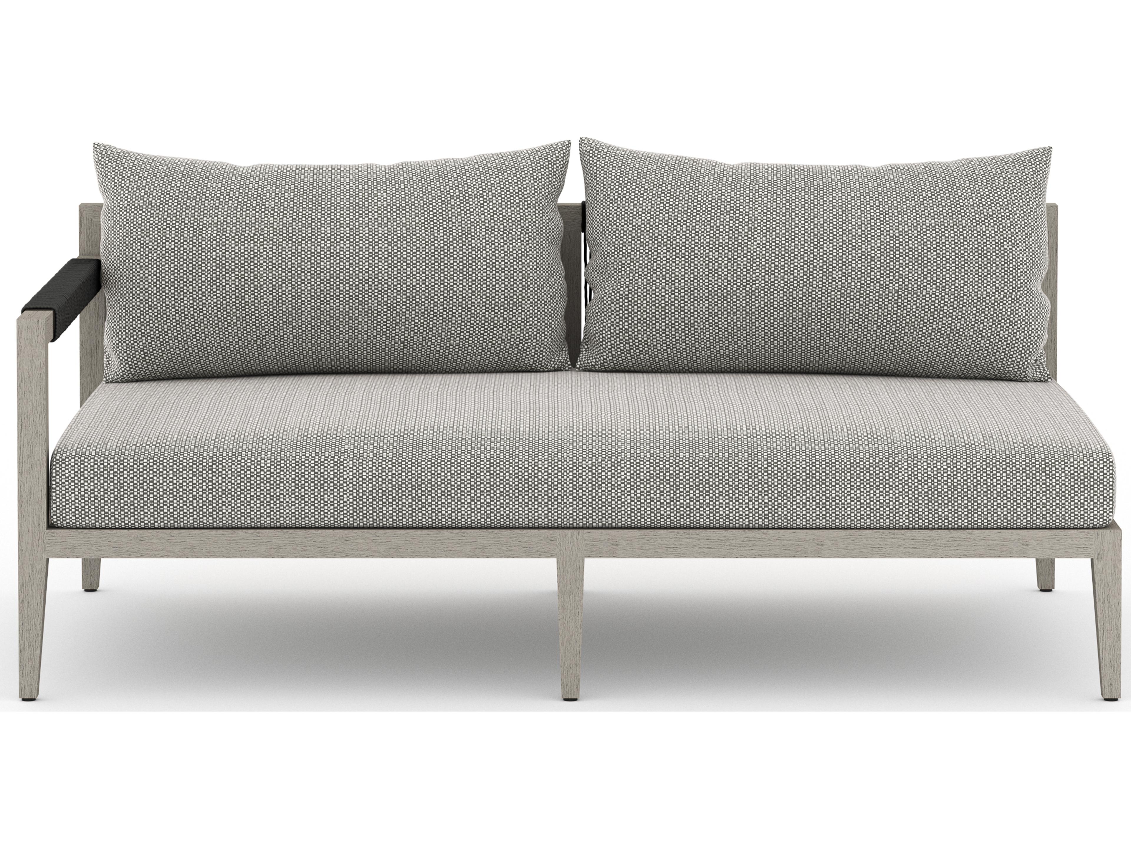 Luxecor Globetrotter Outdoor Faye Ash / Weathered Grey Dark Rope Left Arm Facing Loveseat