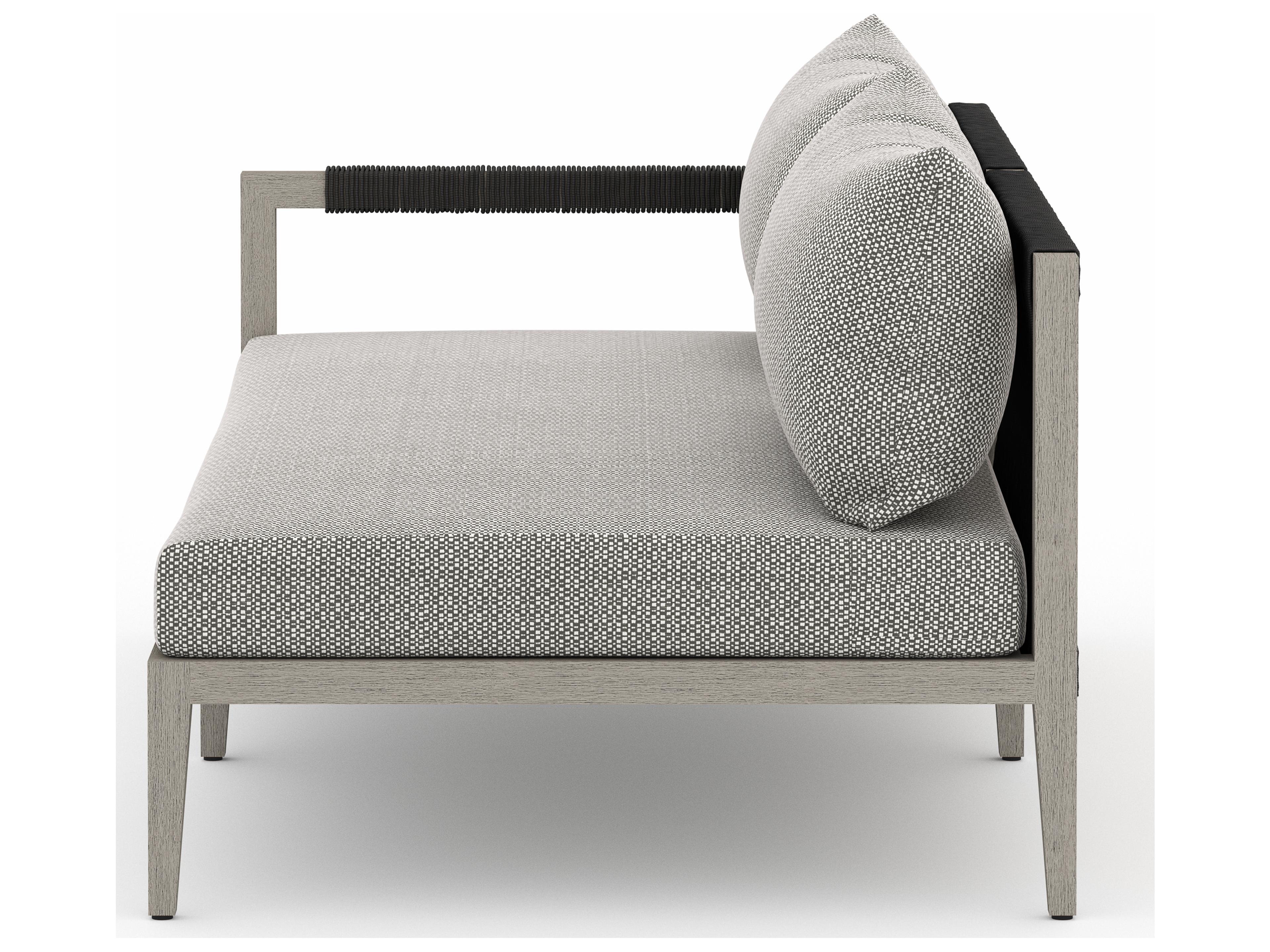 Luxecor Globetrotter Outdoor Faye Ash / Weathered Grey Dark Rope Left Arm Facing Loveseat