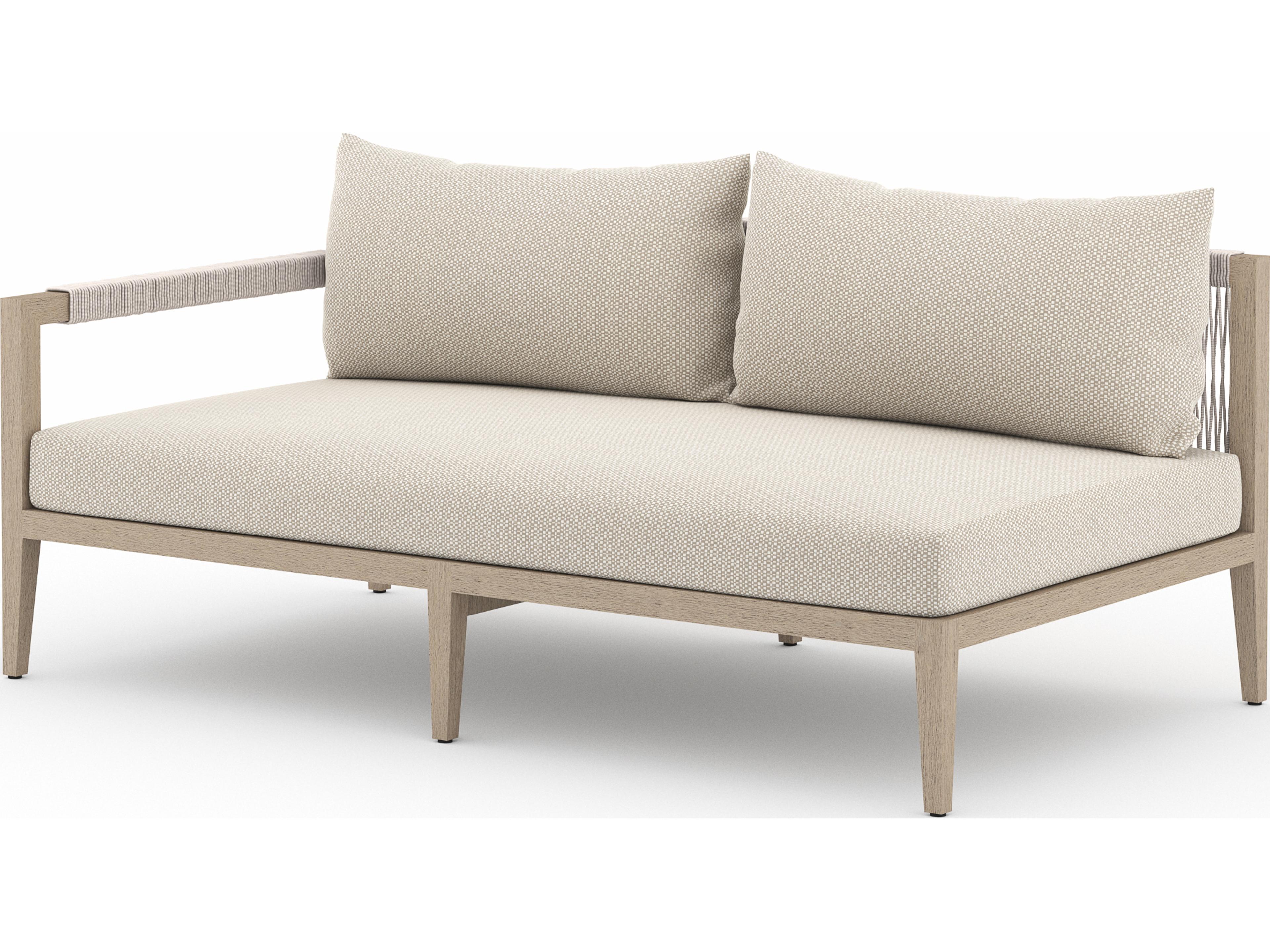Globetrotter Outdoor Faye Sand / Natural Grey Rope Left Arm Facing Loveseat