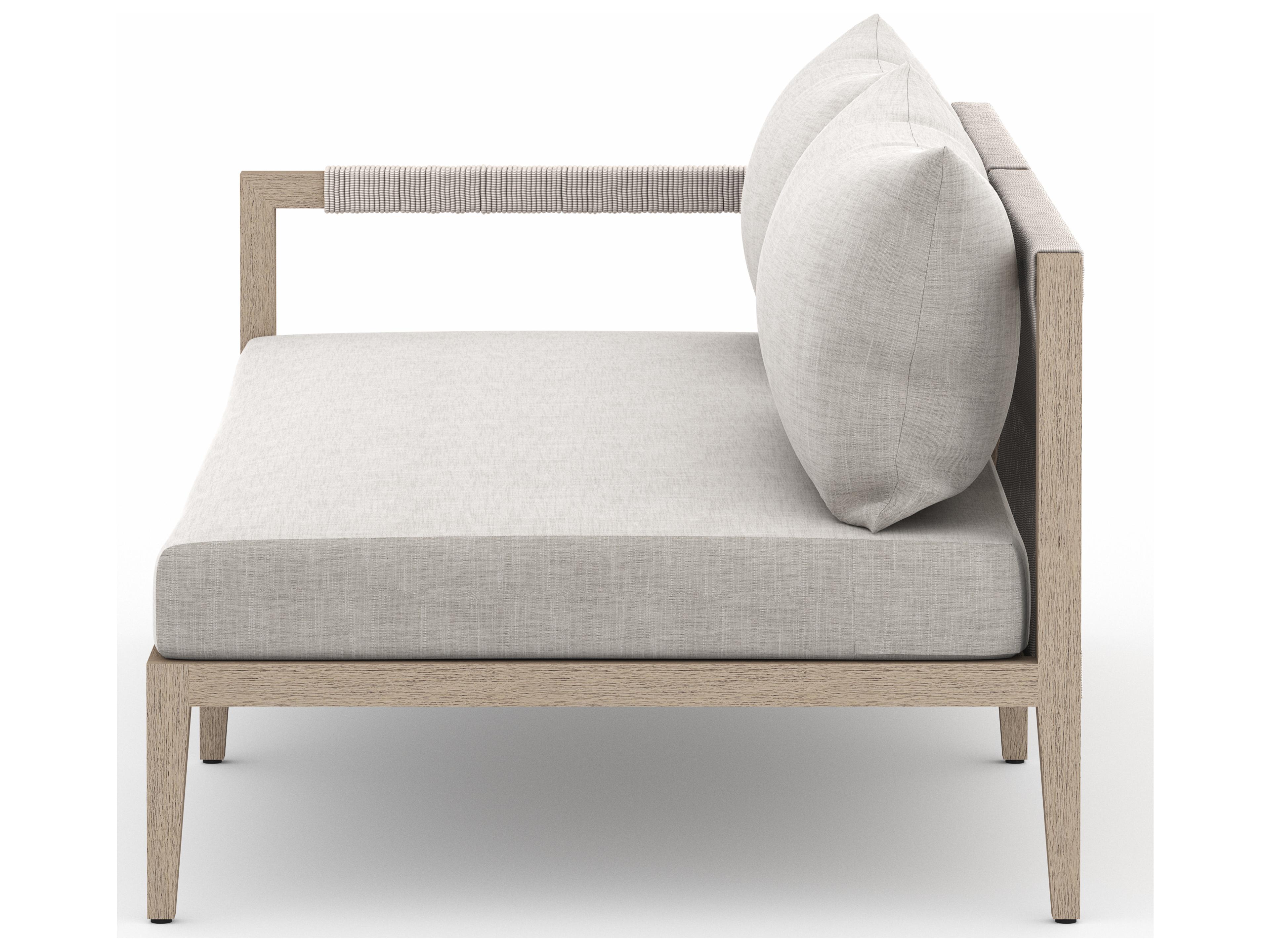 Luxecor Globetrotter Outdoor Stone Grey / Natural Rope Left Arm Facing Loveseat