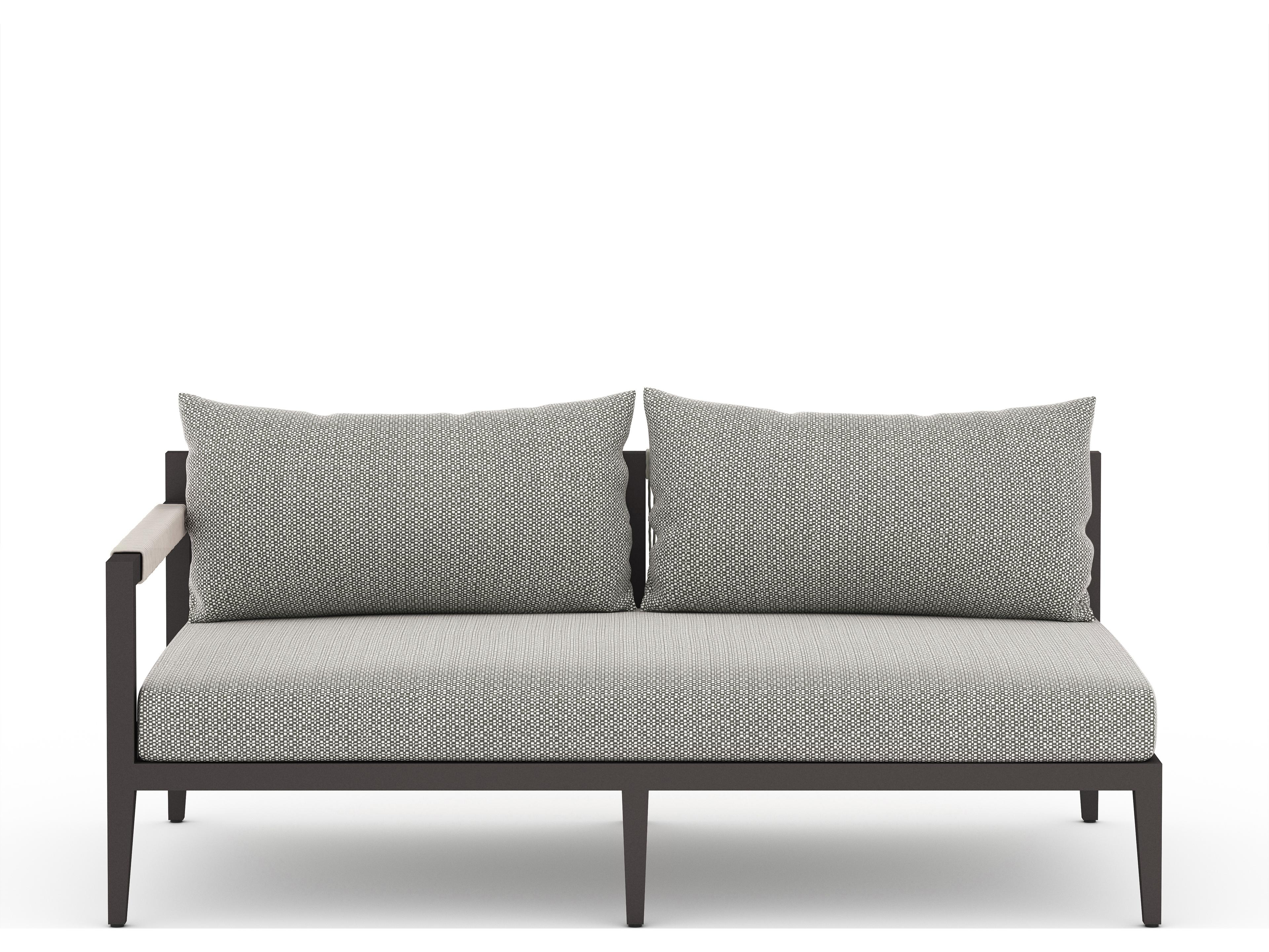 Luxecor Globetrotter Outdoor Faye Ash / Bronze Ivory Rope Left Arm Facing Loveseat