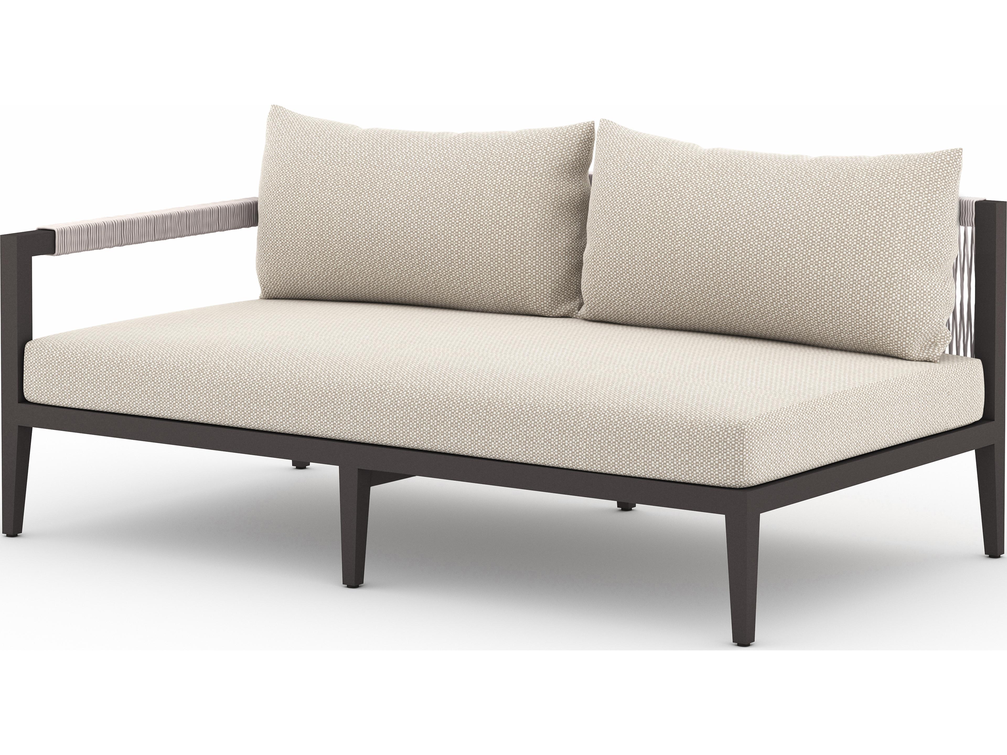 Globetrotter Outdoor Faye Sand / Bronze Ivory Rope Left Arm Facing Loveseat