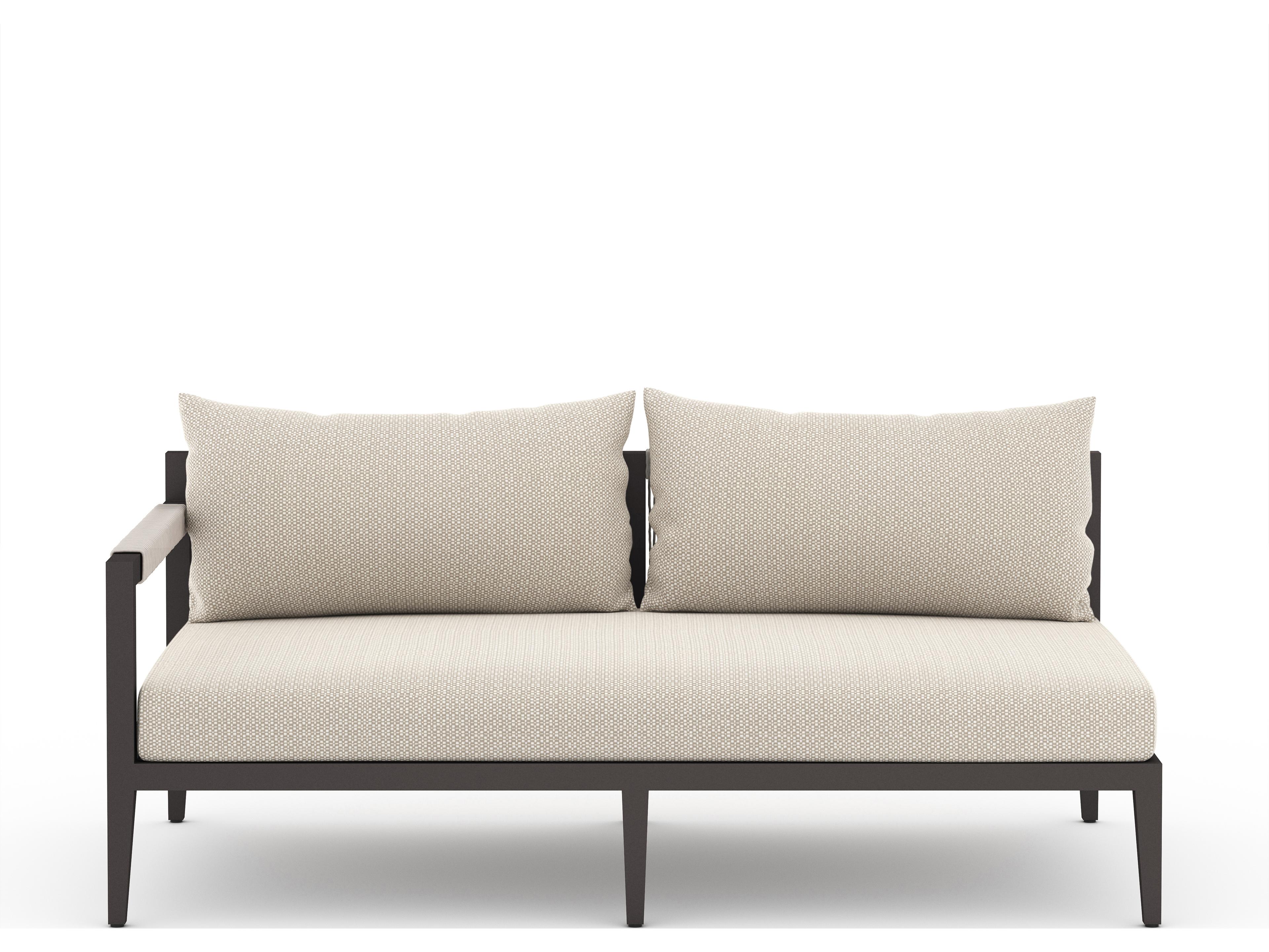 Luxecor Globetrotter Outdoor Faye Sand / Bronze Ivory Rope Left Arm Facing Loveseat