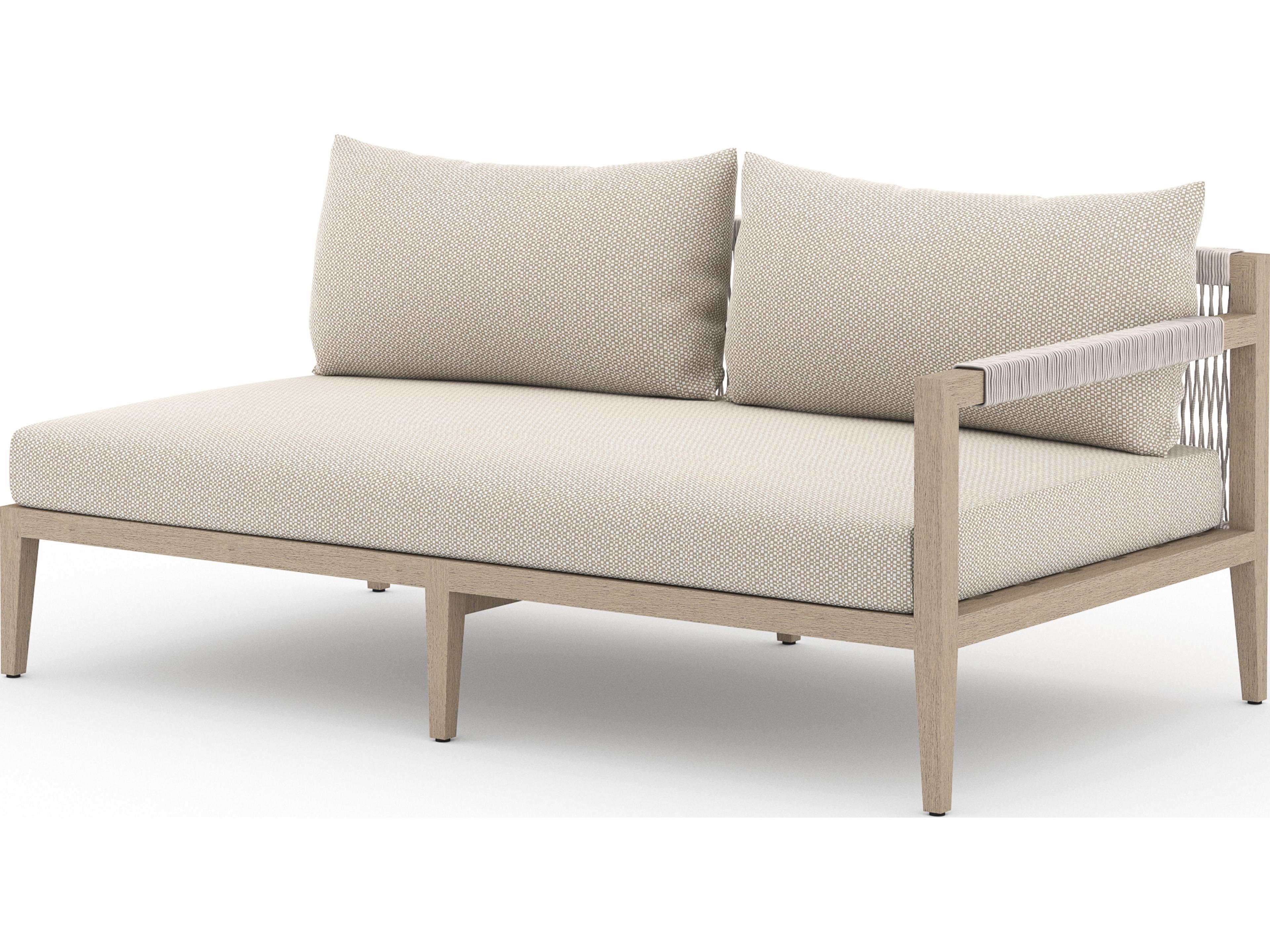 Globetrotter Outdoor Faye Sand / Natural Grey Rope Right Arm Facing Loveseat