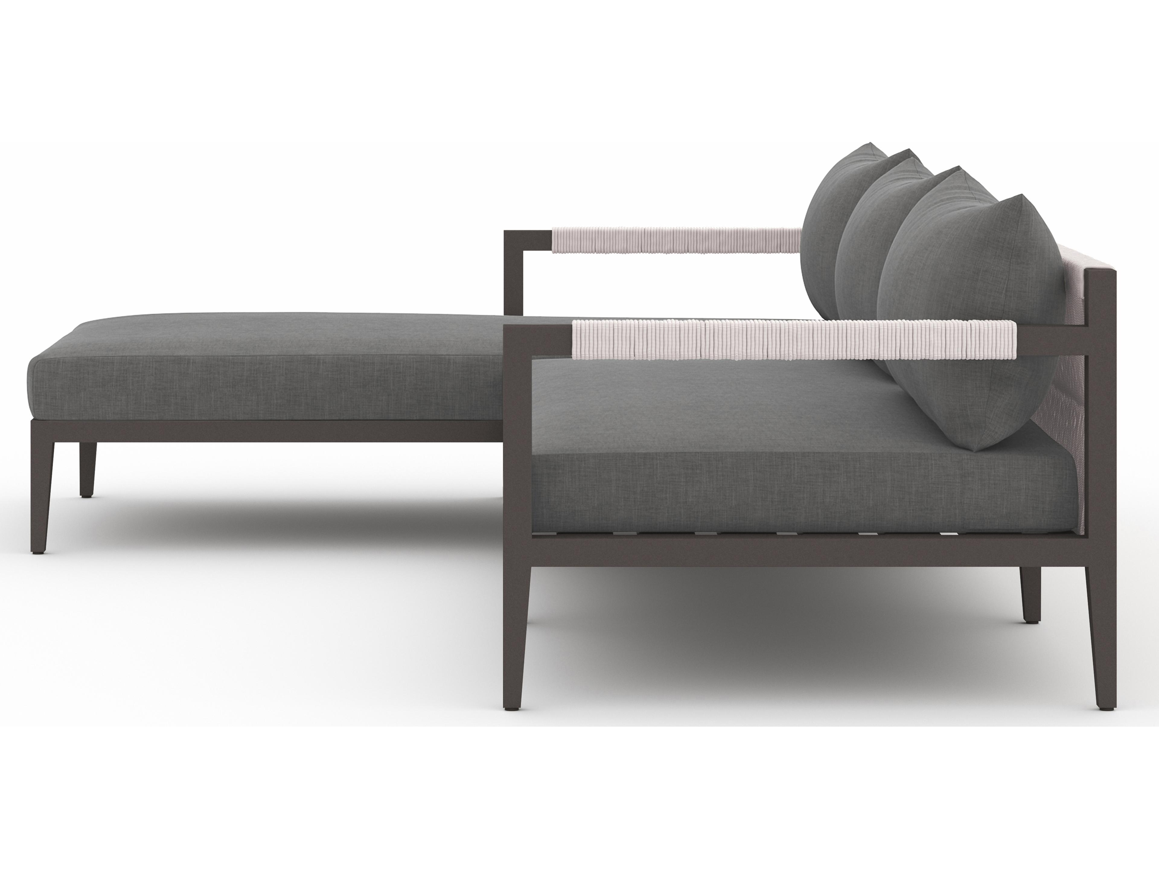 Luxecor Globetrotter Outdoor Charcoal / Bronze Ivory Rope Left Arm Facing Sectional Sofa