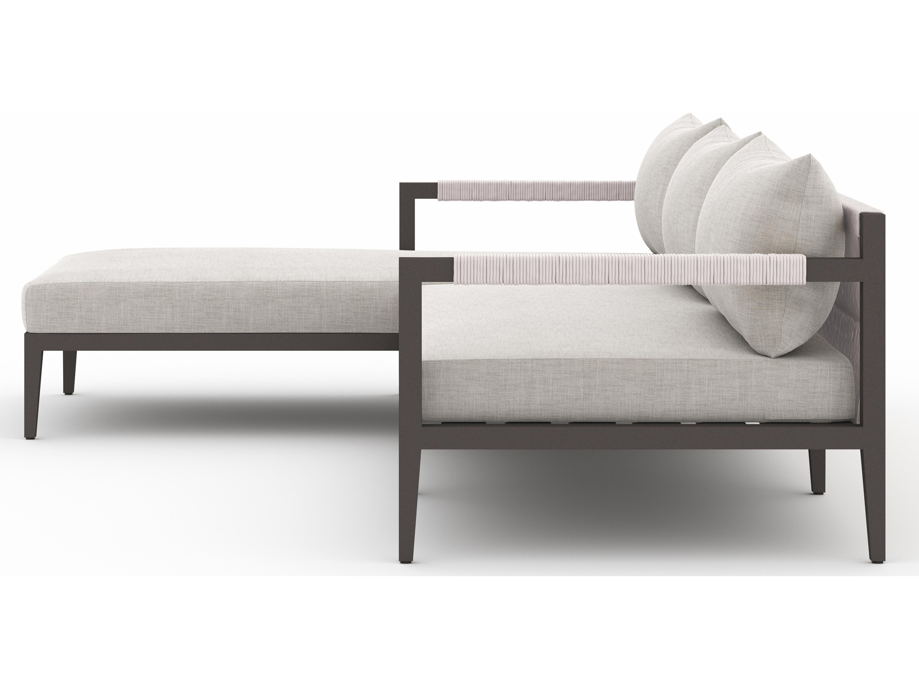 Luxecor Globetrotter Outdoor Stone Grey / Bronze Ivory Rope Left Arm Facing Sectional Sofa