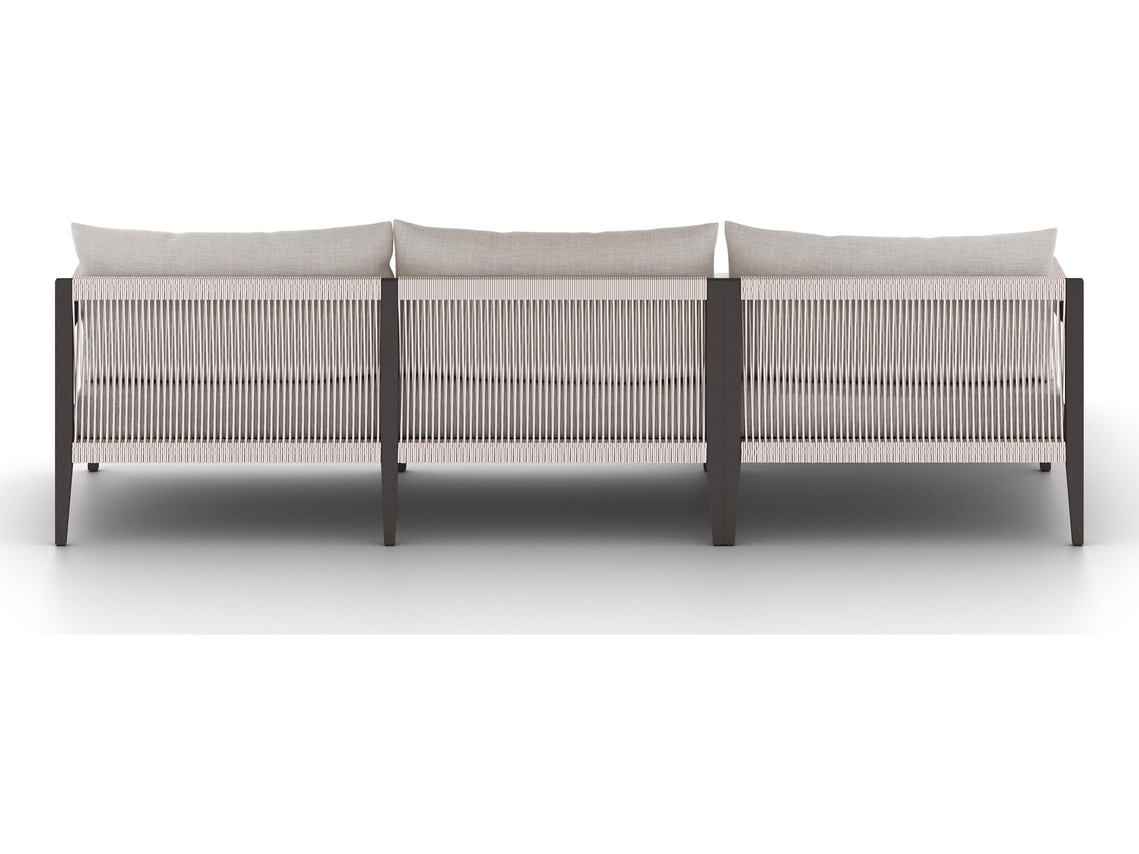 Luxecor Globetrotter Outdoor Stone Grey / Bronze Ivory Rope Left Arm Facing Sectional Sofa