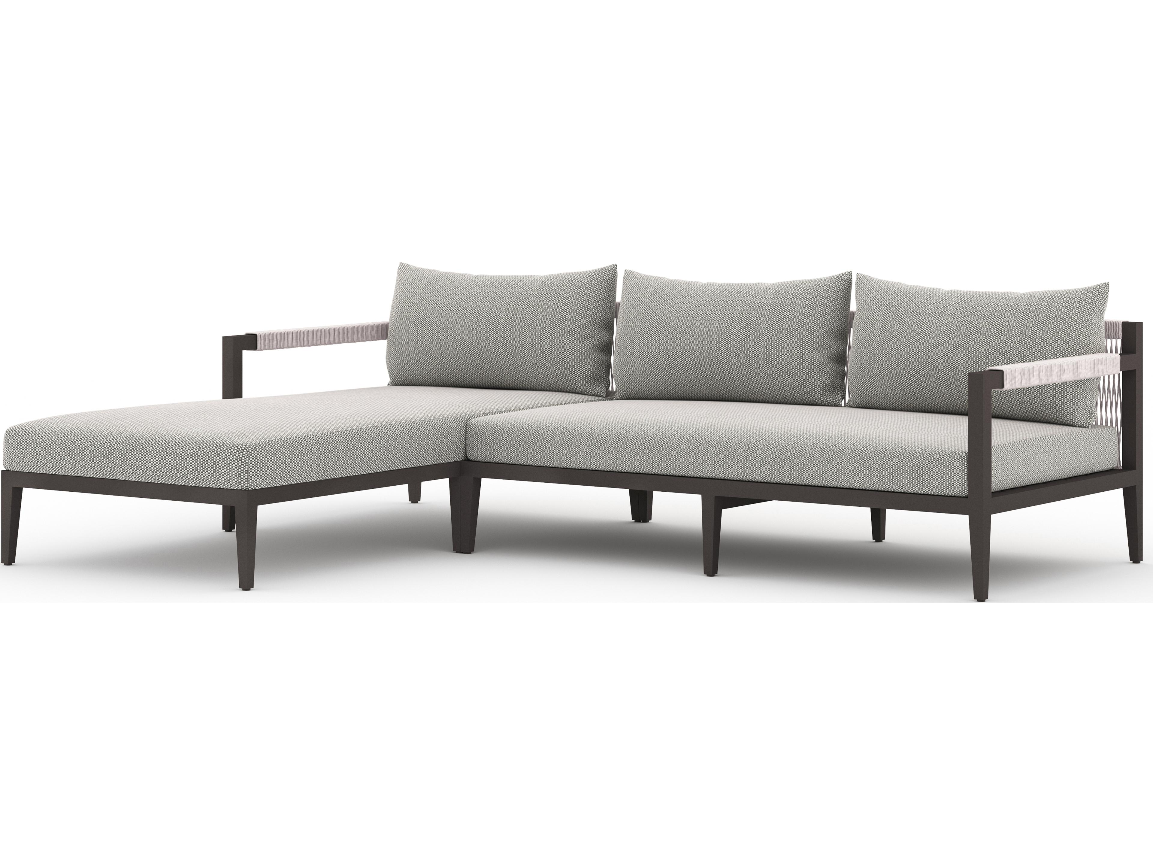 Globetrotter Outdoor Faye Ash / Bronze Ivory Rope Left Arm Facing Sectional Sofa