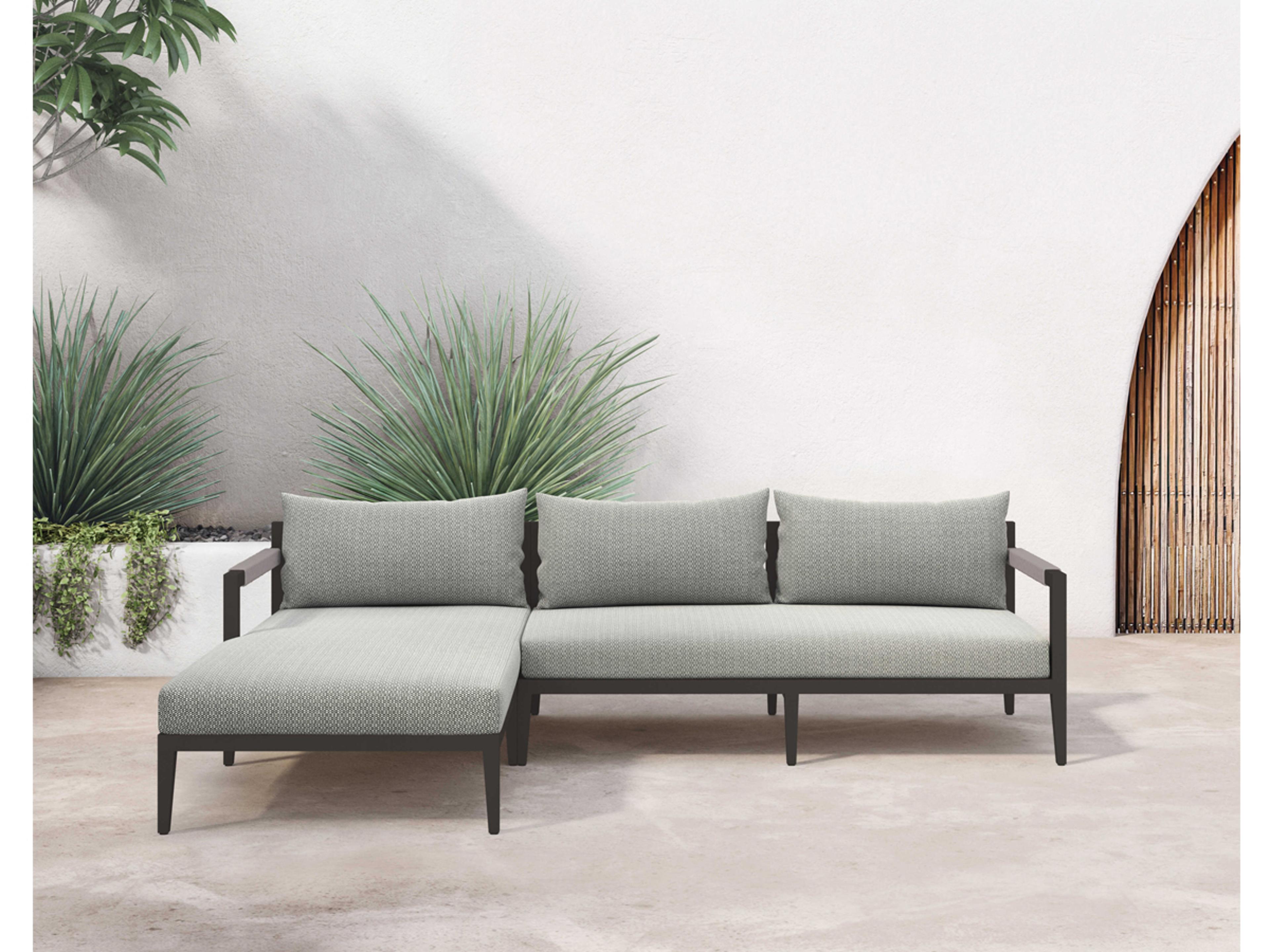 Luxecor Globetrotter Outdoor Faye Ash / Bronze Ivory Rope Left Arm Facing Sectional Sofa