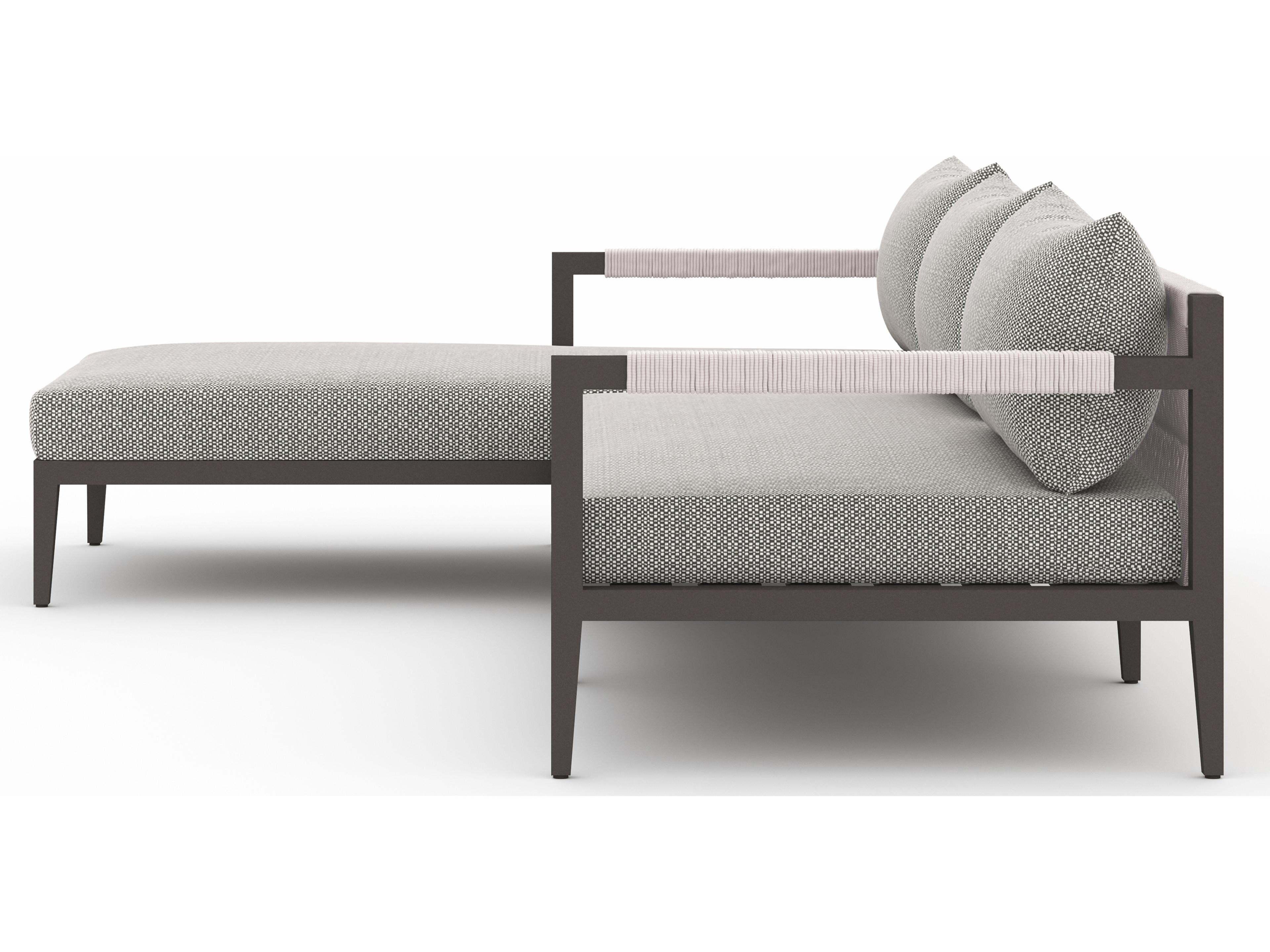 Luxecor Globetrotter Outdoor Faye Ash / Bronze Ivory Rope Left Arm Facing Sectional Sofa