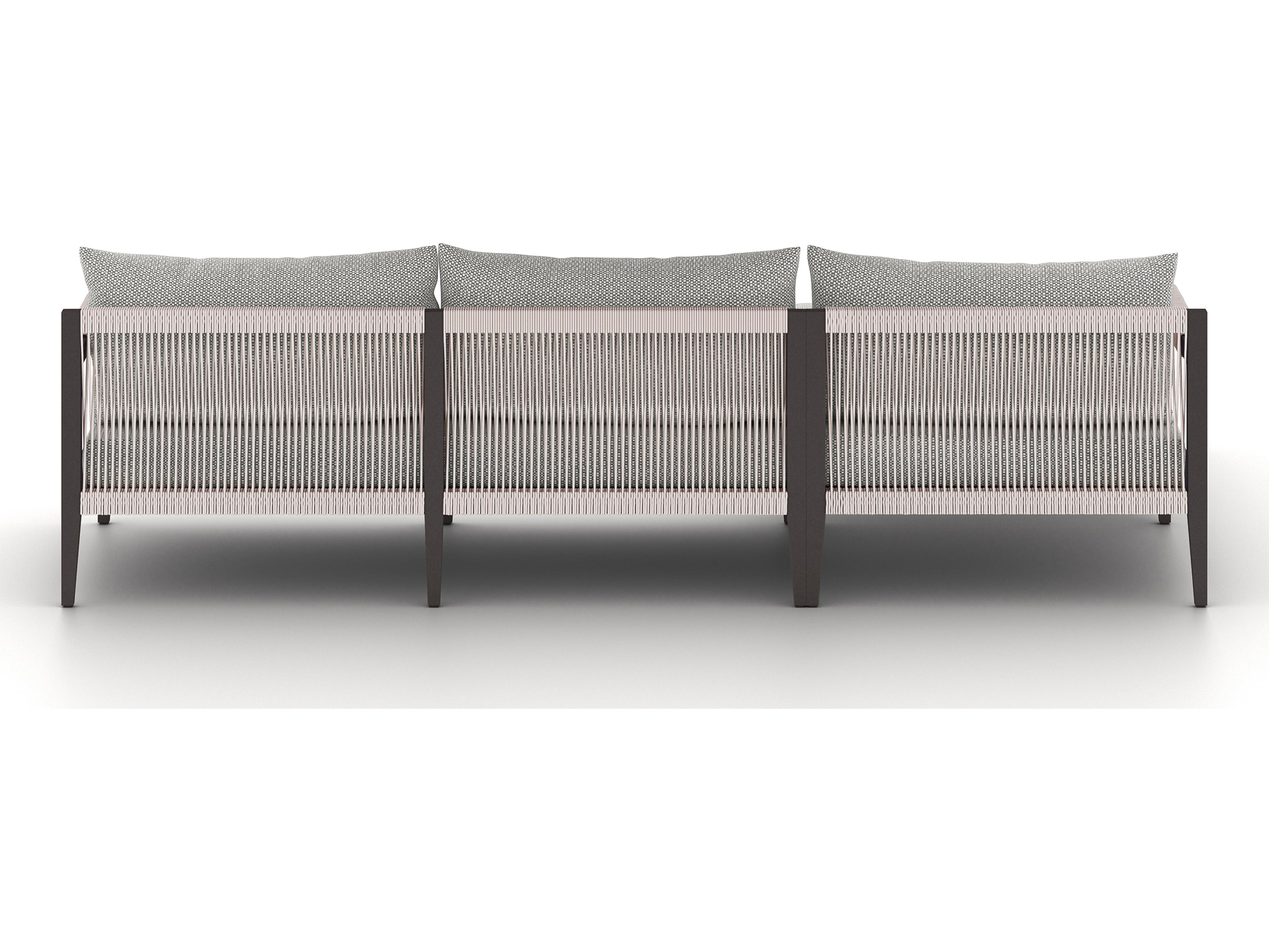 Luxecor Globetrotter Outdoor Faye Ash / Bronze Ivory Rope Left Arm Facing Sectional Sofa